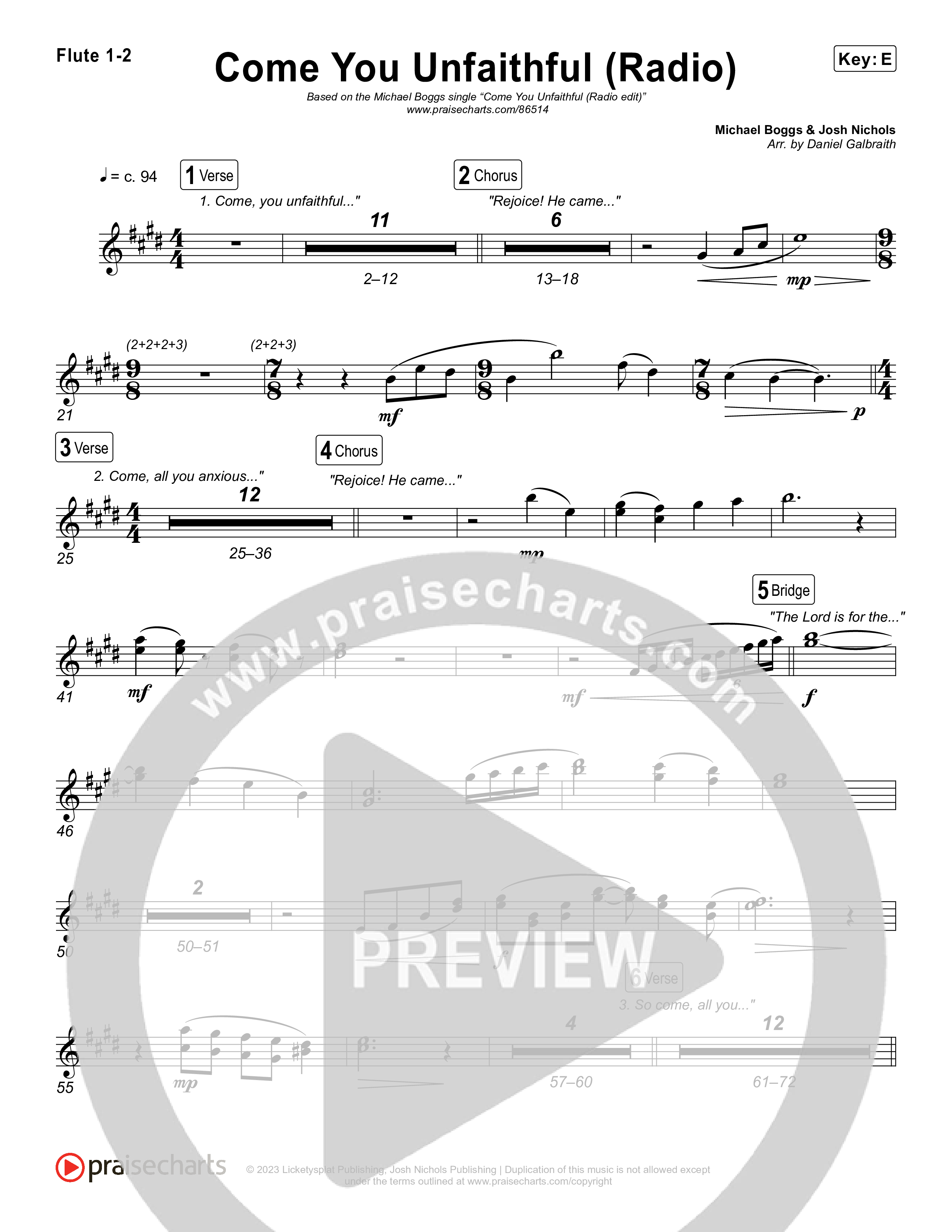 Come You Unfaithful (Radio) Wind Pack (Michael Boggs)