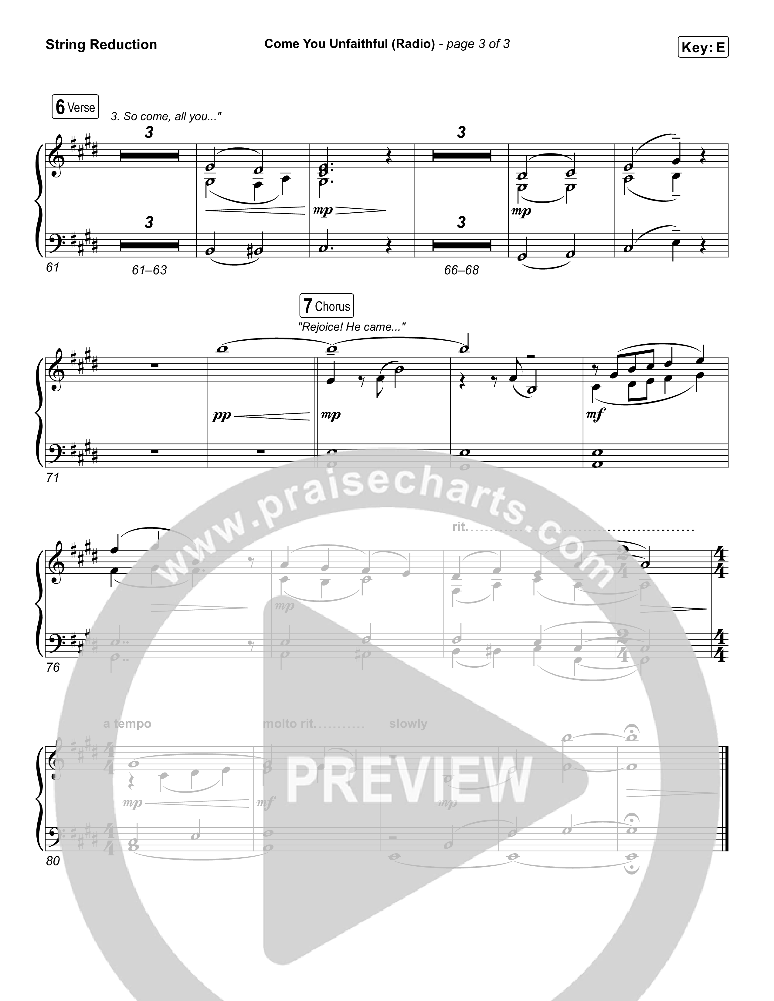 Come You Unfaithful (Radio) String Reduction (Michael Boggs)