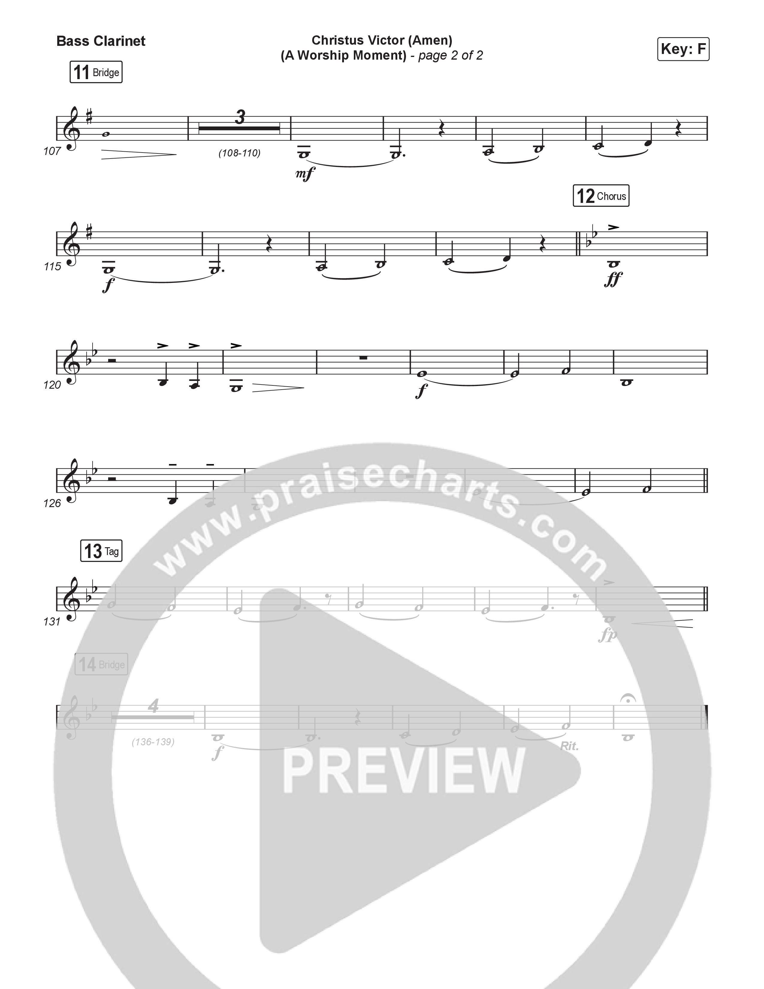 Christus Victor (Amen) (A Worship Moment) (Choral/SATB) Bass Clarinet (Brooke Voland / Travis Cottrell / Arr. Mason Brown)