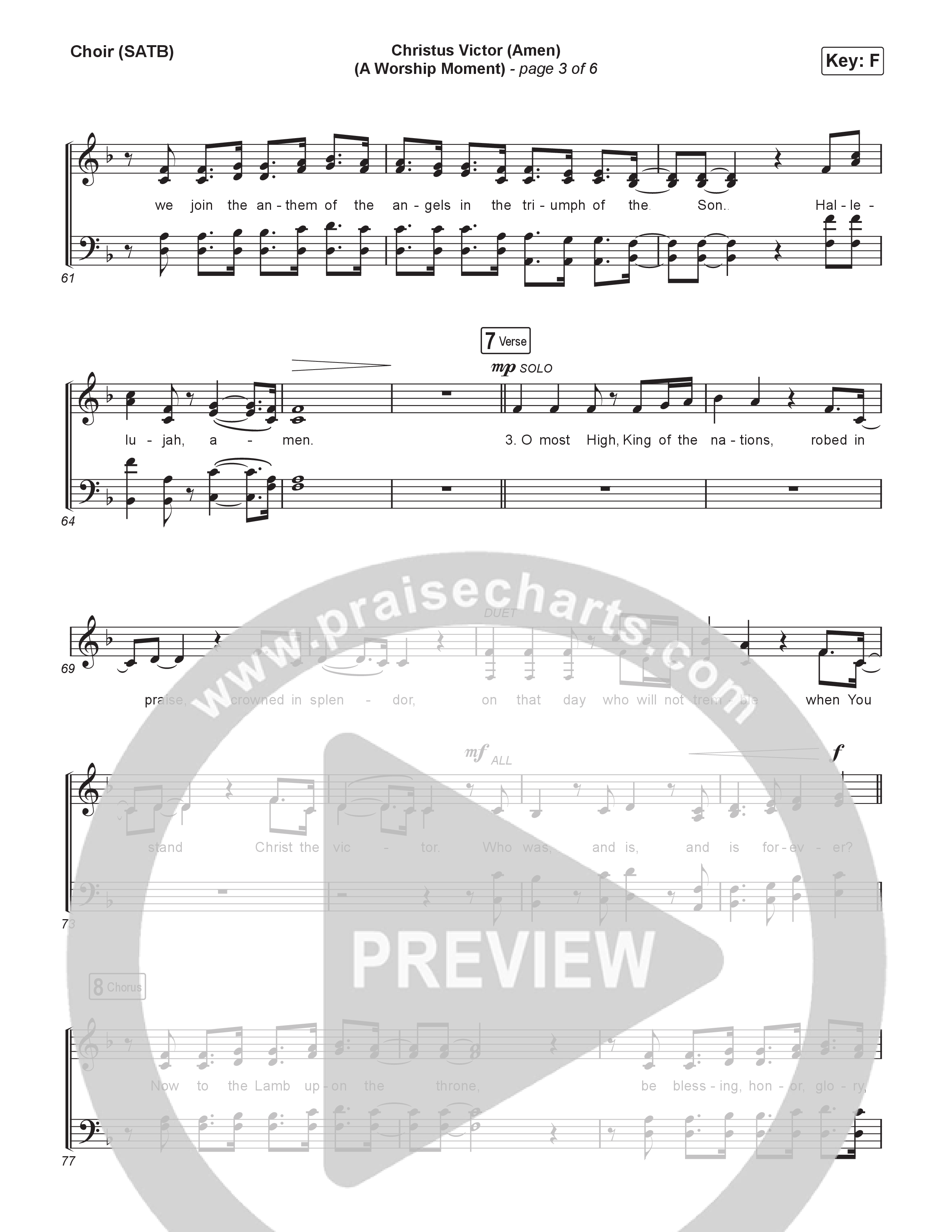 Christus Victor (Amen) (A Worship Moment) (Choral/SATB) Choir Sheet (SATB) (Brooke Voland / Travis Cottrell / Arr. Mason Brown)