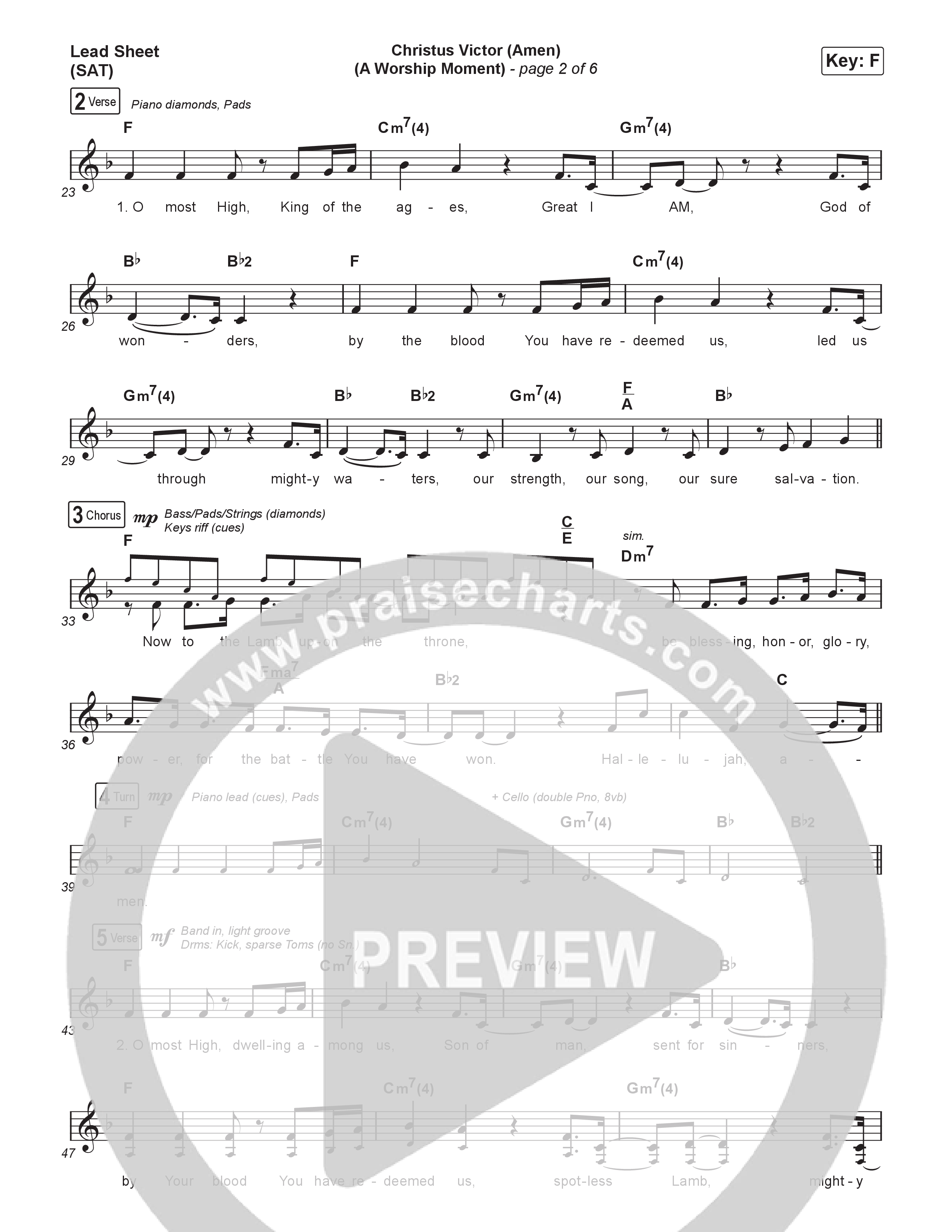 Christus Victor (Amen) (A Worship Moment) (Choral/SATB) Lead Sheet (SAT) (Brooke Voland / Travis Cottrell / Arr. Mason Brown)