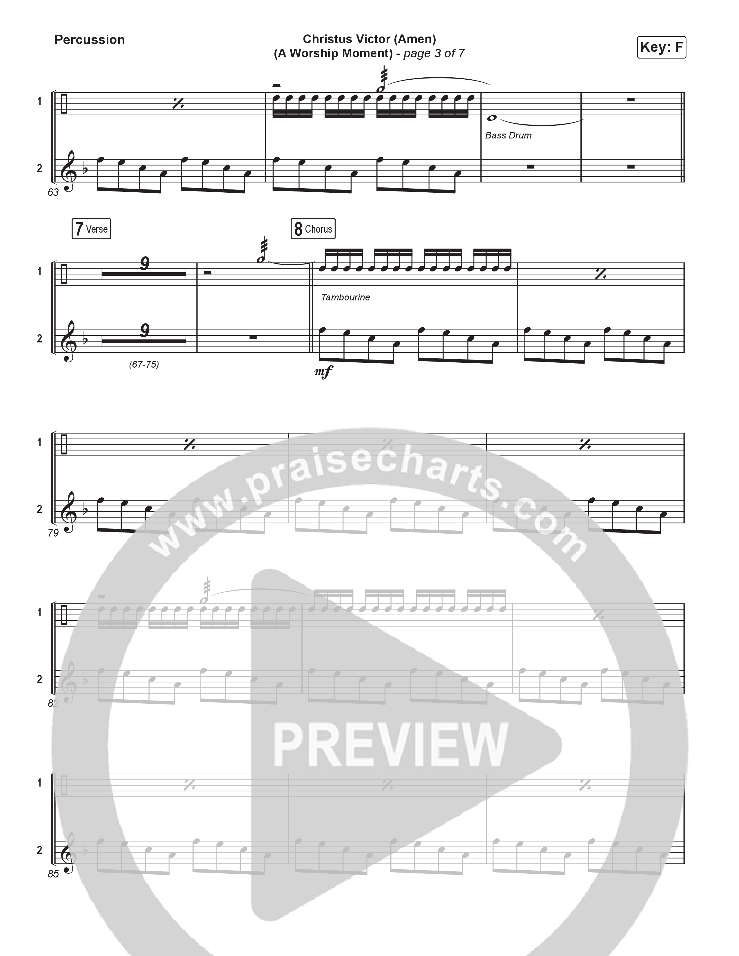 Christus Victor (Amen) (A Worship Moment) (Choral/SATB) Percussion (Brooke Voland / Travis Cottrell / Arr. Mason Brown)