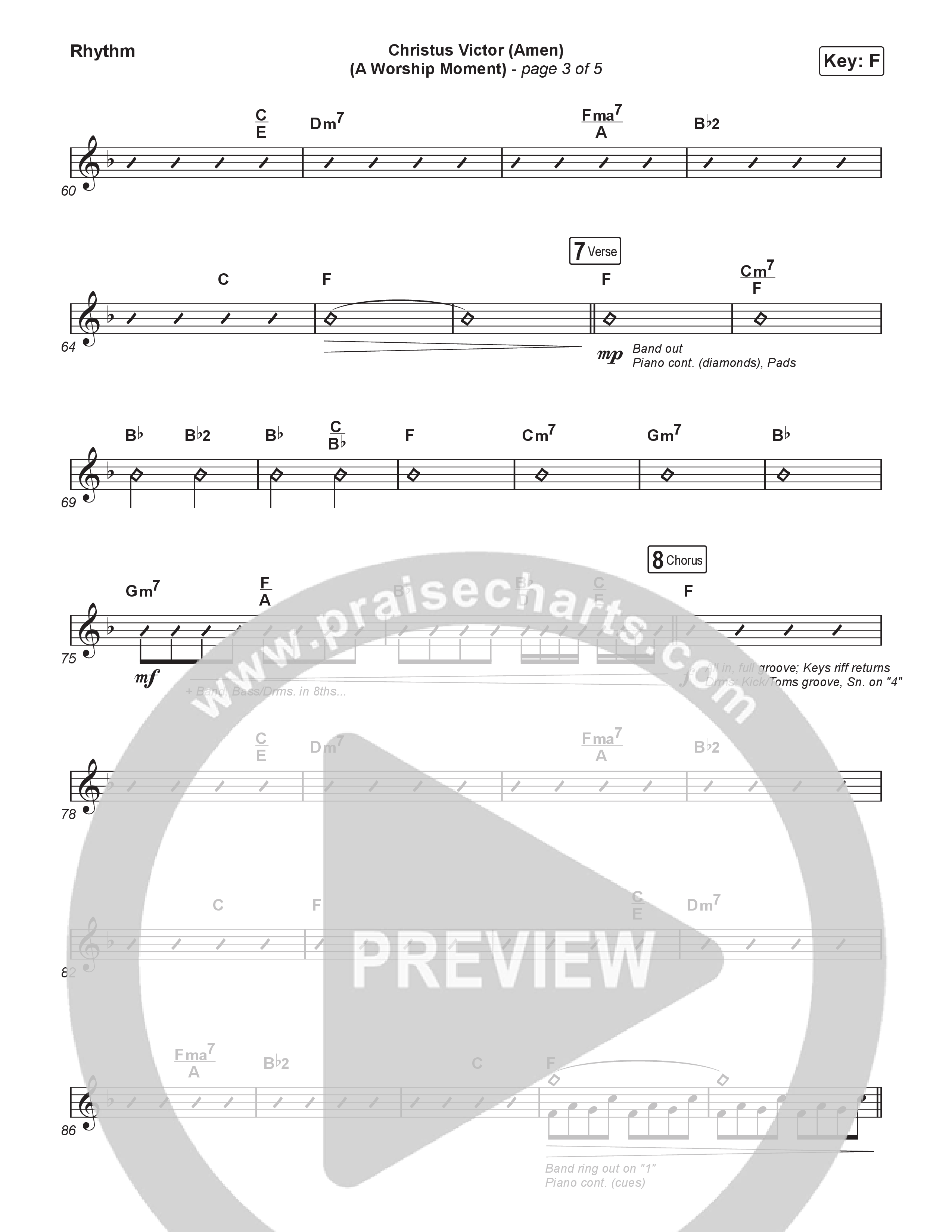 Christus Victor (Amen) (A Worship Moment) (Choral/SATB) Rhythm Chart (Brooke Voland / Travis Cottrell / Arr. Mason Brown)