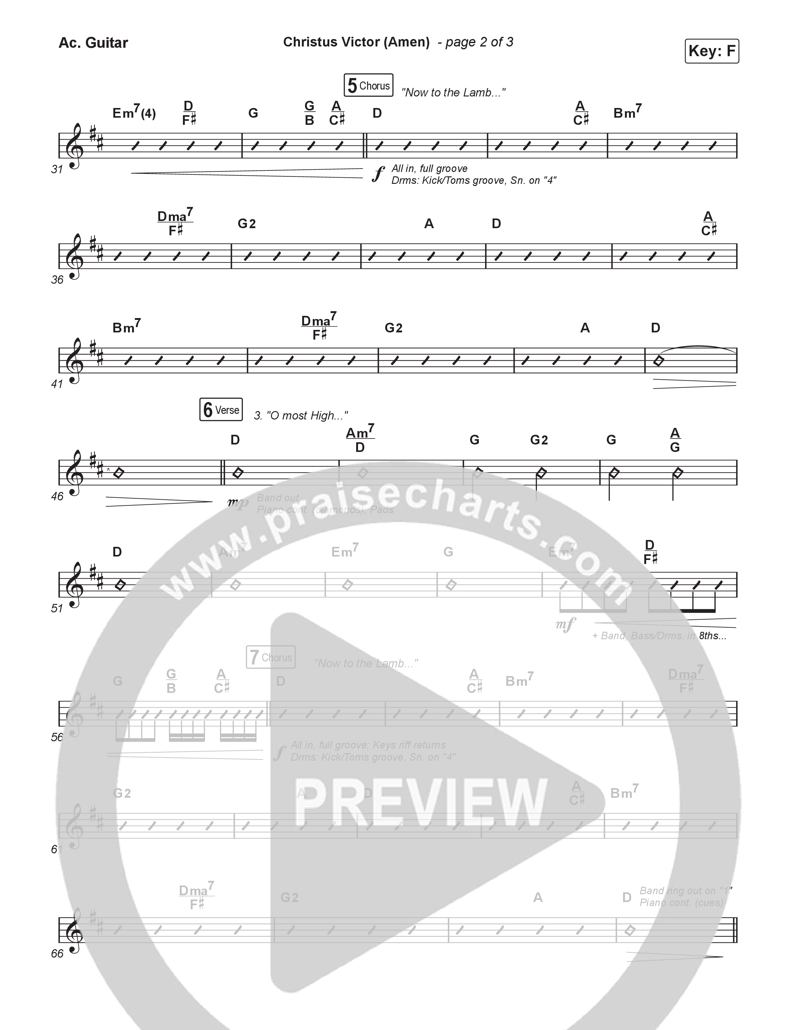 Christus Victor (Amen) (Choral/SATB) Acoustic Guitar (Brooke Voland / Travis Cottrell / Arr. Mason Brown)