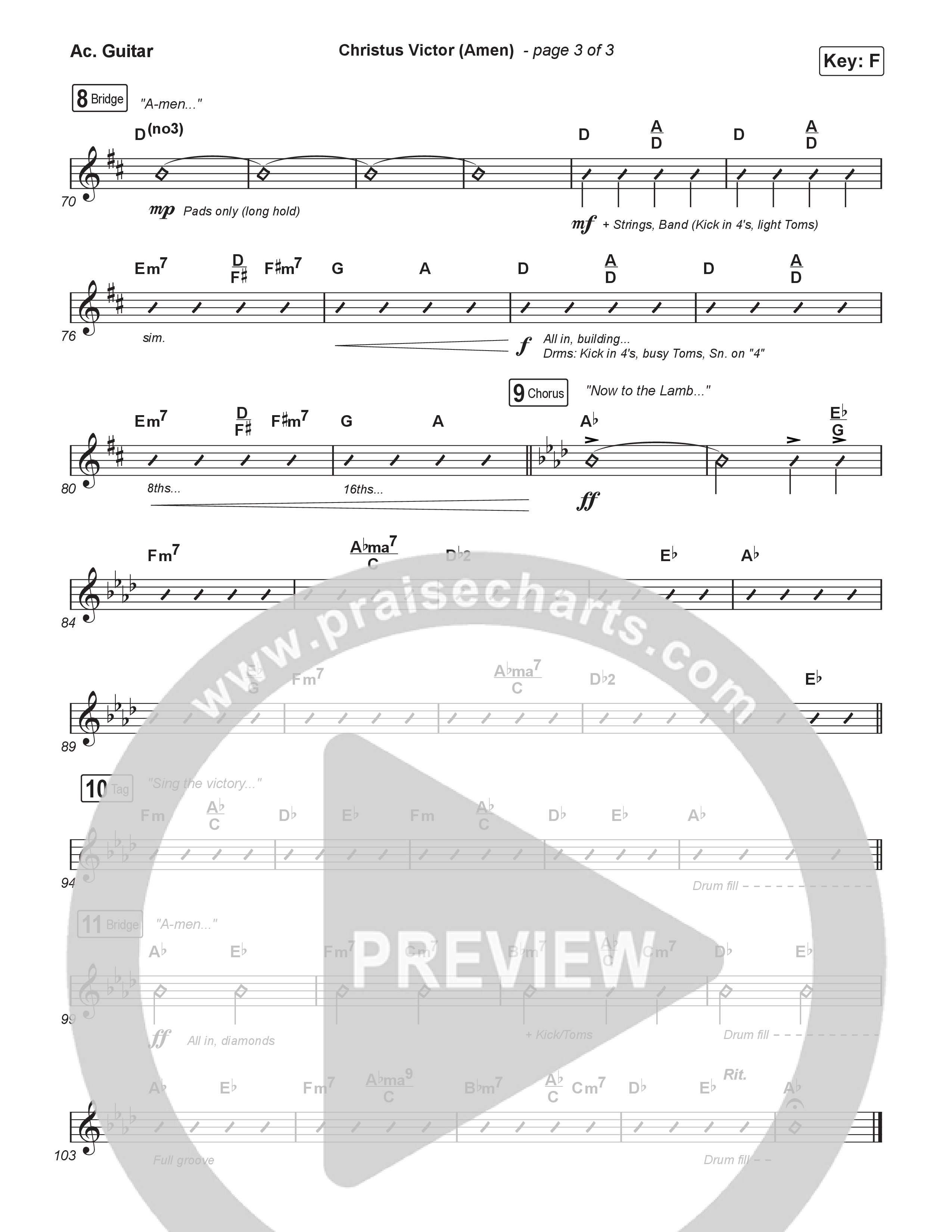 Christus Victor (Amen) (Choral/SATB) Acoustic Guitar (Brooke Voland / Travis Cottrell / Arr. Mason Brown)