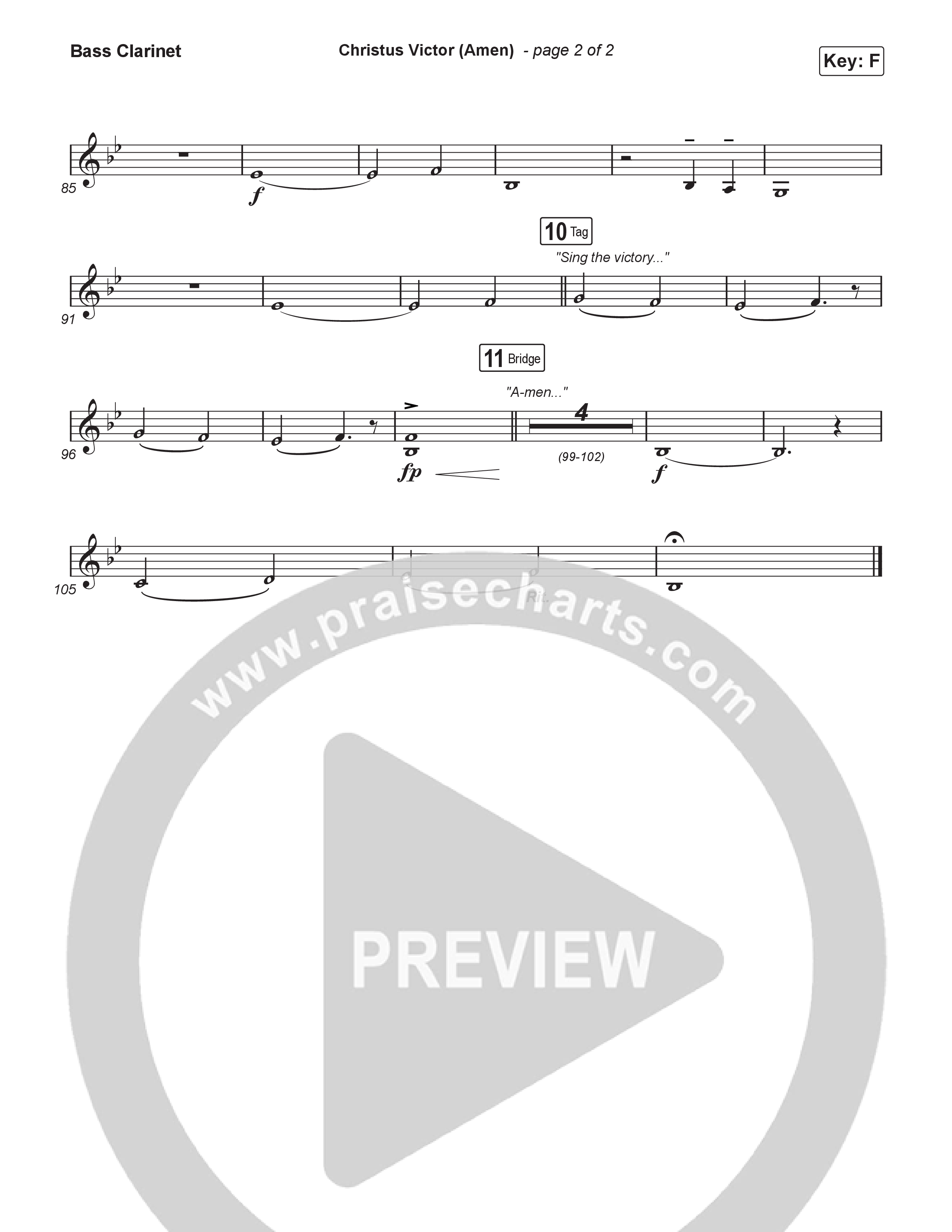 Christus Victor (Amen) (Choral/SATB) Bass Clarinet (Brooke Voland / Travis Cottrell / Arr. Mason Brown)