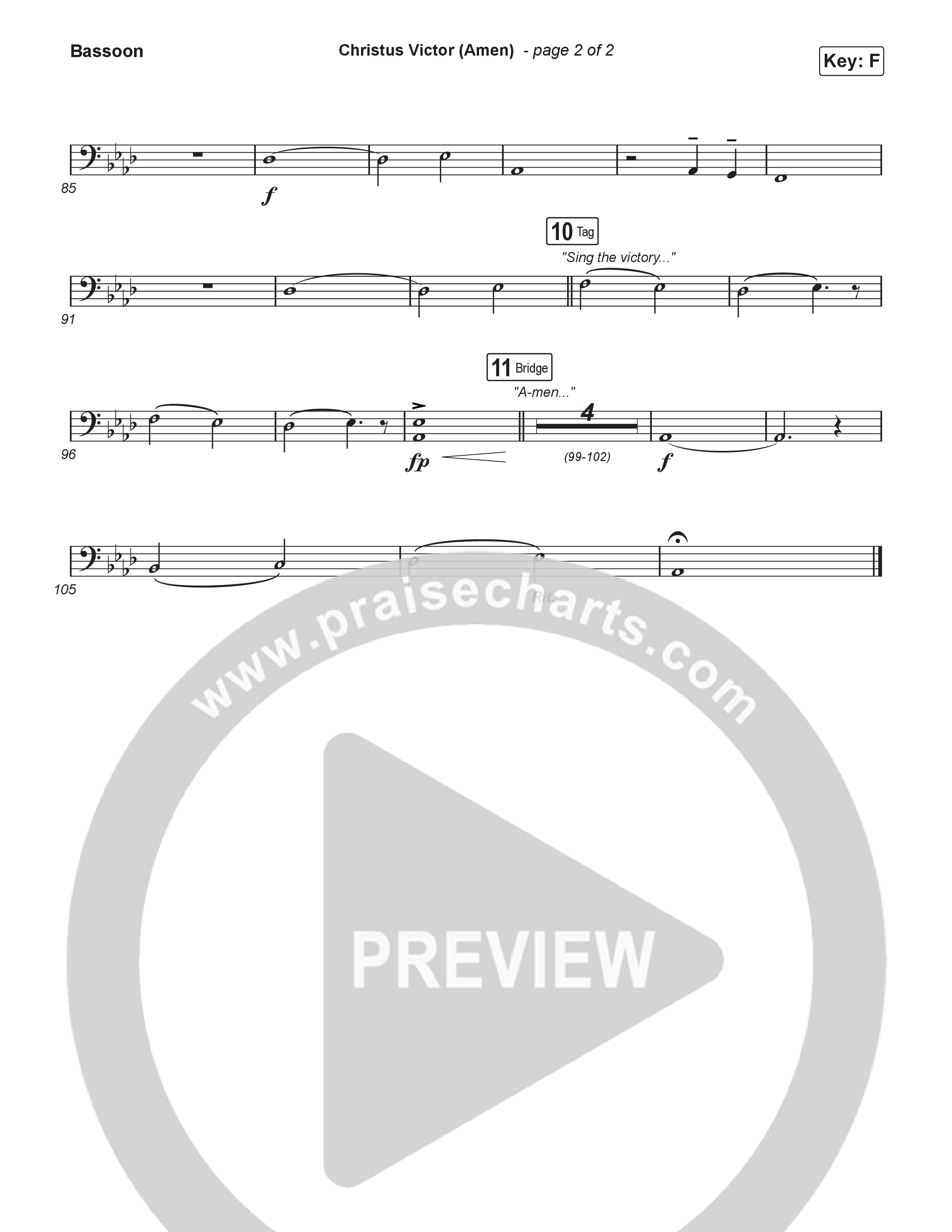 Christus Victor (Amen) (Choral/SATB) Bassoon (Brooke Voland / Travis Cottrell / Arr. Mason Brown)
