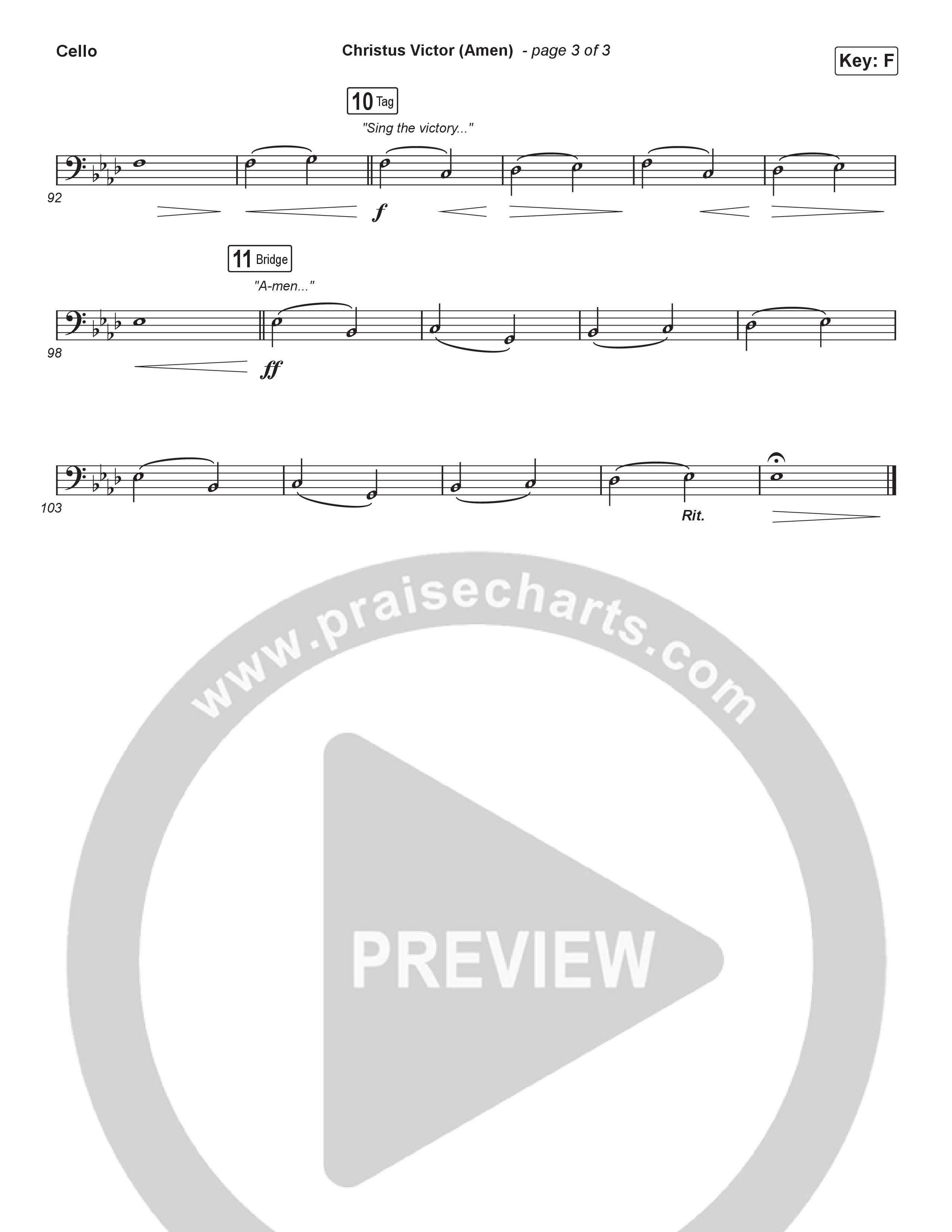 Christus Victor (Amen) (Choral/SATB) Cello (Brooke Voland / Travis Cottrell / Arr. Mason Brown)