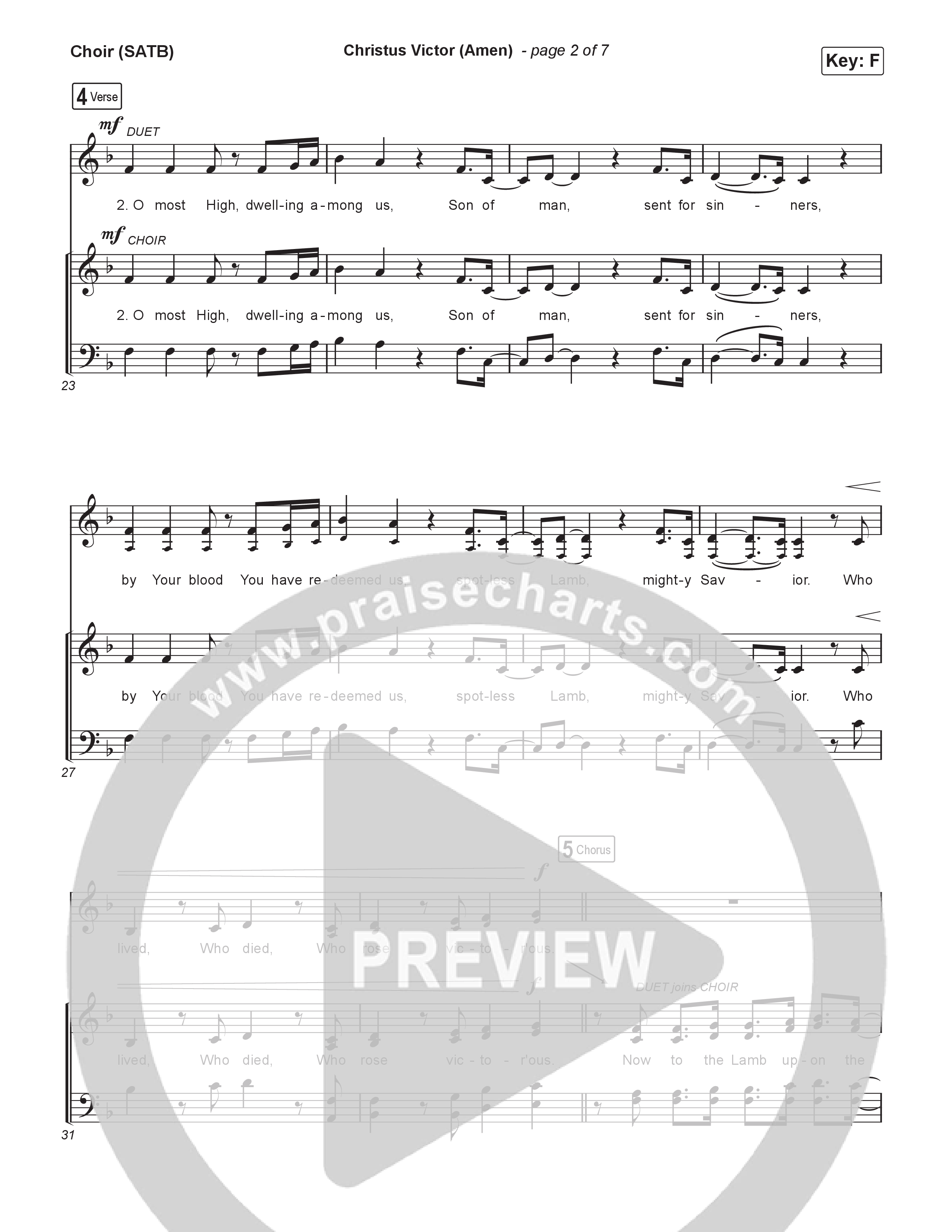 Christus Victor (Amen) (Choral/SATB) Choir Sheet (SATB) (Brooke Voland / Travis Cottrell / Arr. Mason Brown)