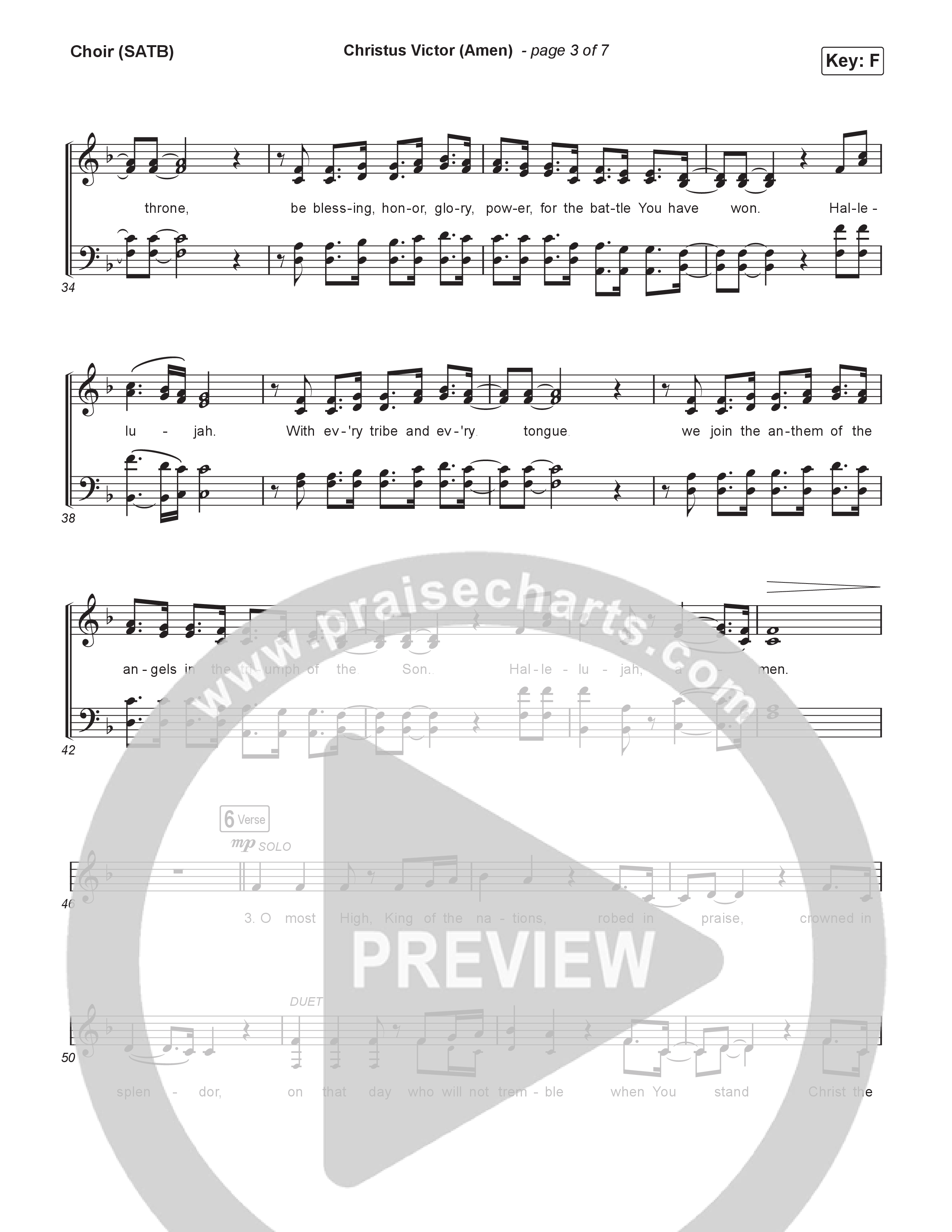 Christus Victor (Amen) (Choral/SATB) Choir Sheet (SATB) (Brooke Voland / Travis Cottrell / Arr. Mason Brown)