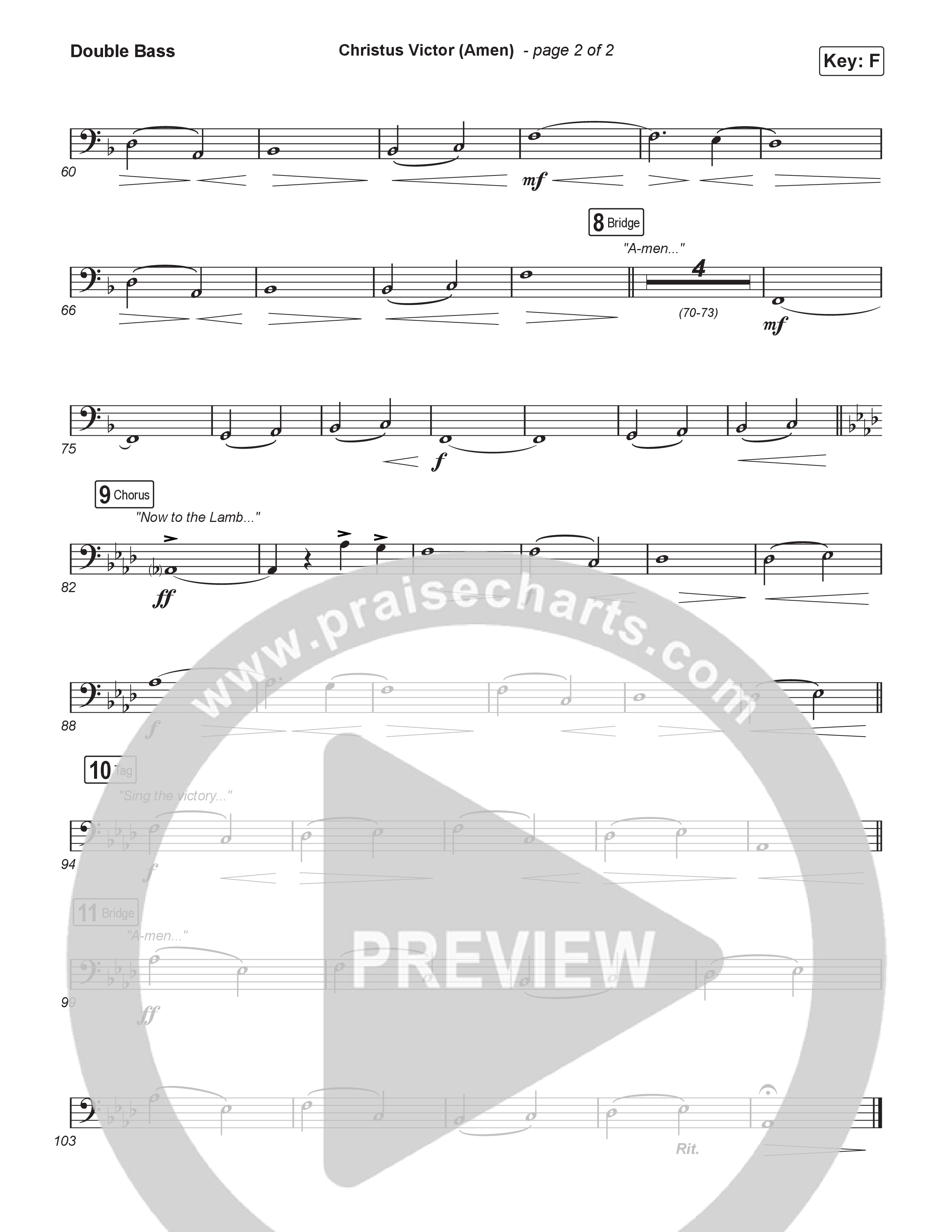 Christus Victor (Amen) (Choral/SATB) String Bass (Brooke Voland / Travis Cottrell / Arr. Mason Brown)