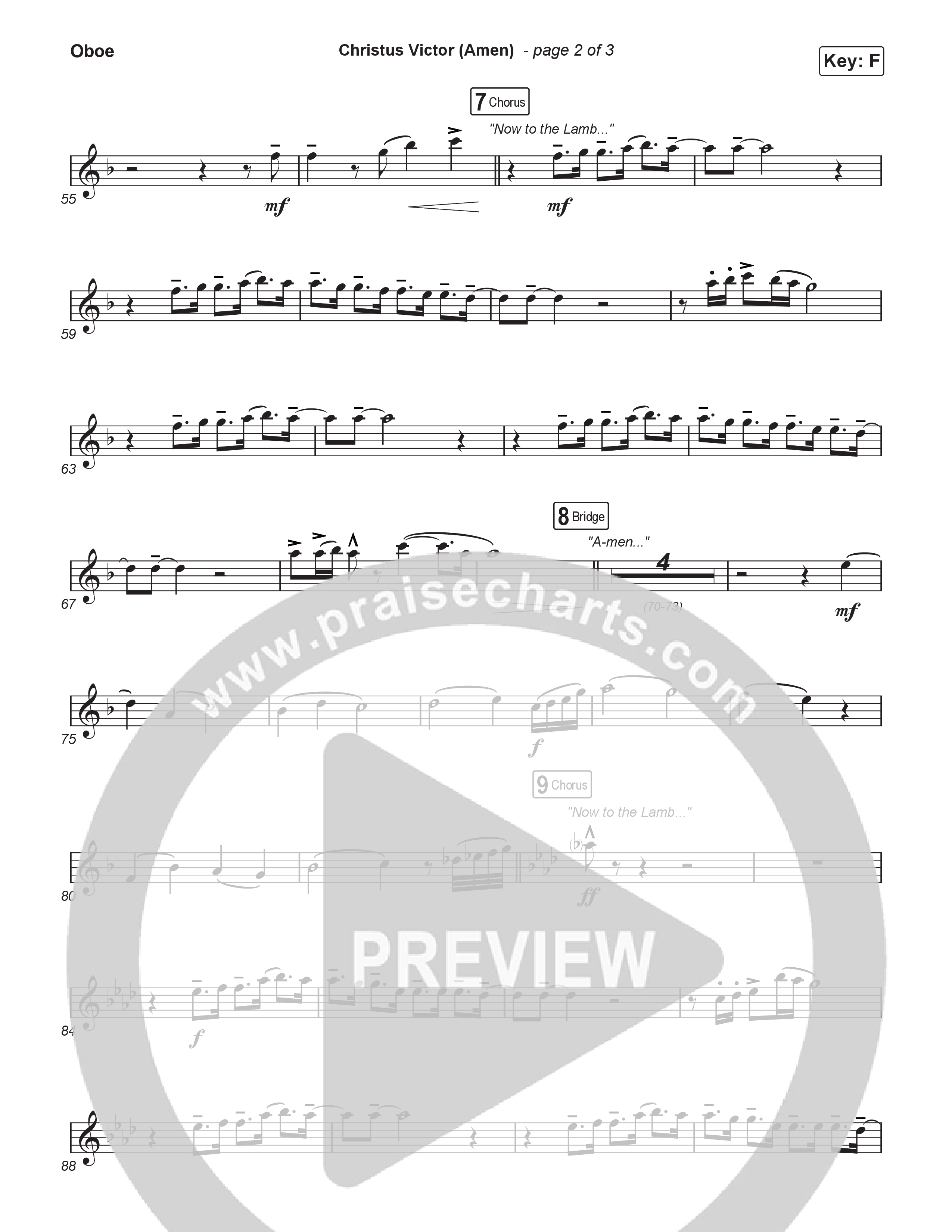 Christus Victor (Amen) (Choral/SATB) Oboe (Brooke Voland / Travis Cottrell / Arr. Mason Brown)