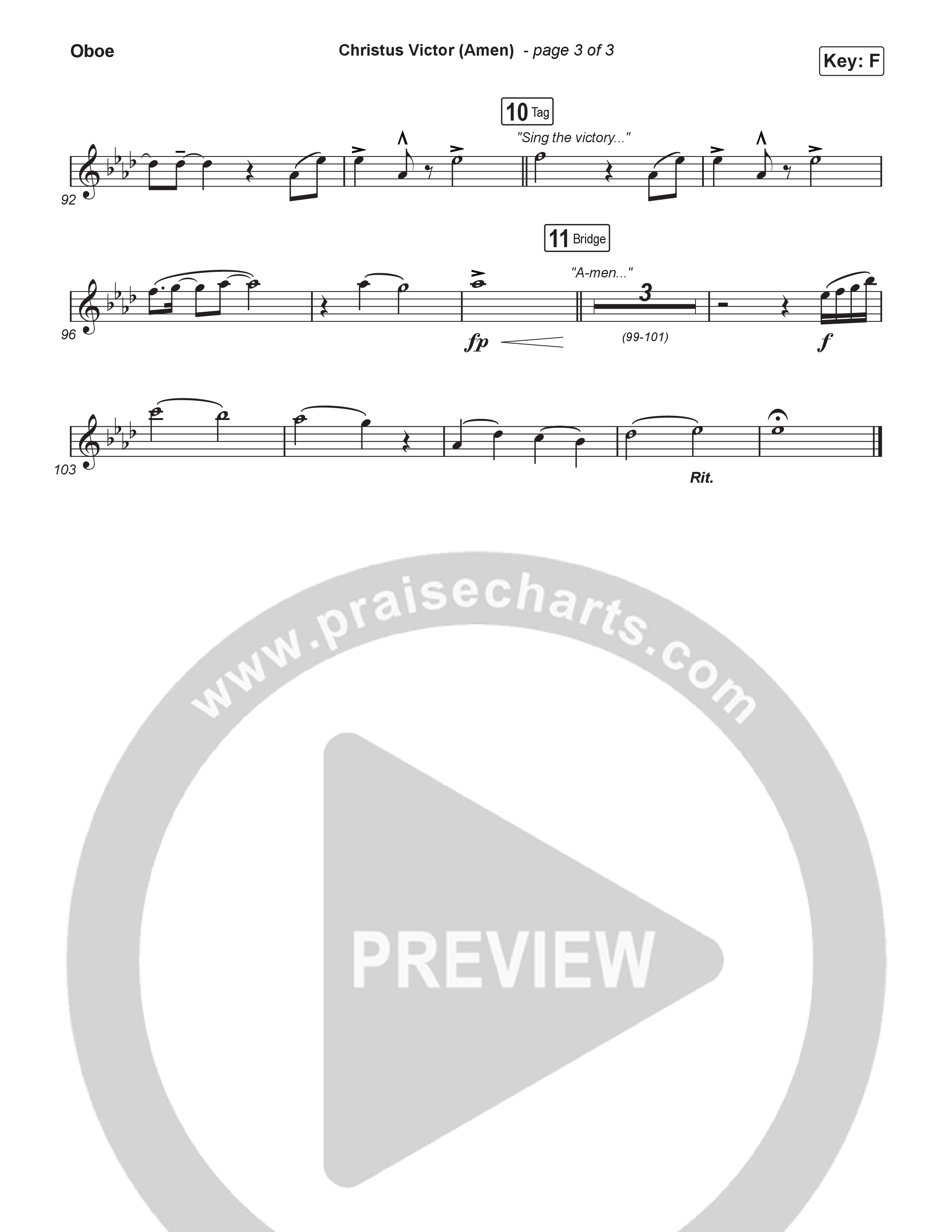 Christus Victor (Amen) (Choral/SATB) Oboe (Brooke Voland / Travis Cottrell / Arr. Mason Brown)
