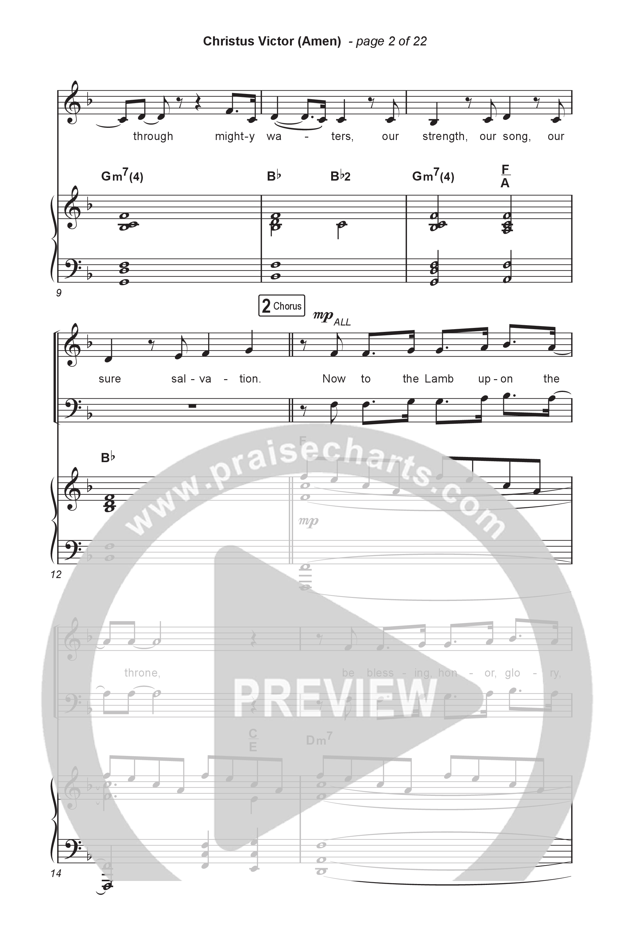 Christus Victor (Amen) (Choral/SATB) Octavo (SATB & Pno) (Brooke Voland / Travis Cottrell / Arr. Mason Brown)