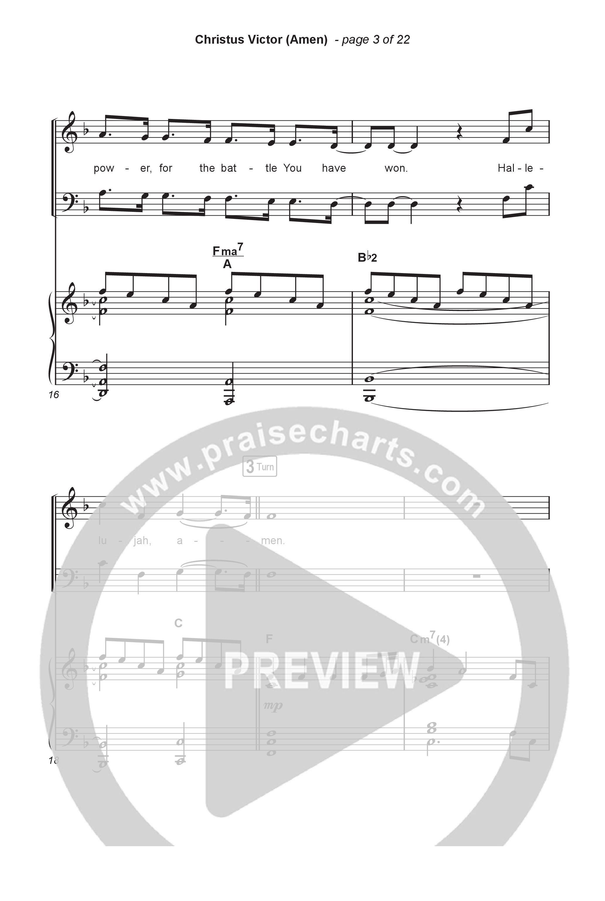 Christus Victor (Amen) (Choral/SATB) Octavo (SATB & Pno) (Brooke Voland / Travis Cottrell / Arr. Mason Brown)