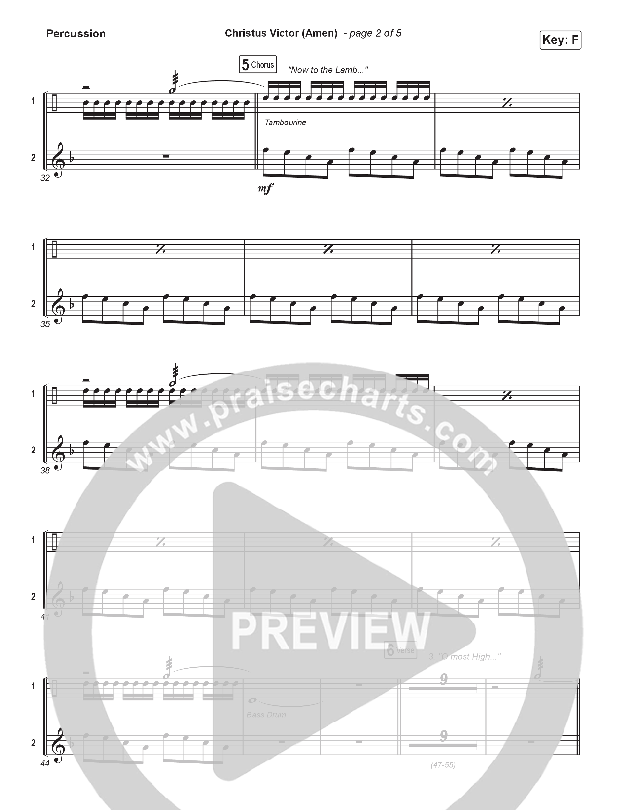 Christus Victor (Amen) (Choral/SATB) Percussion (Brooke Voland / Travis Cottrell / Arr. Mason Brown)