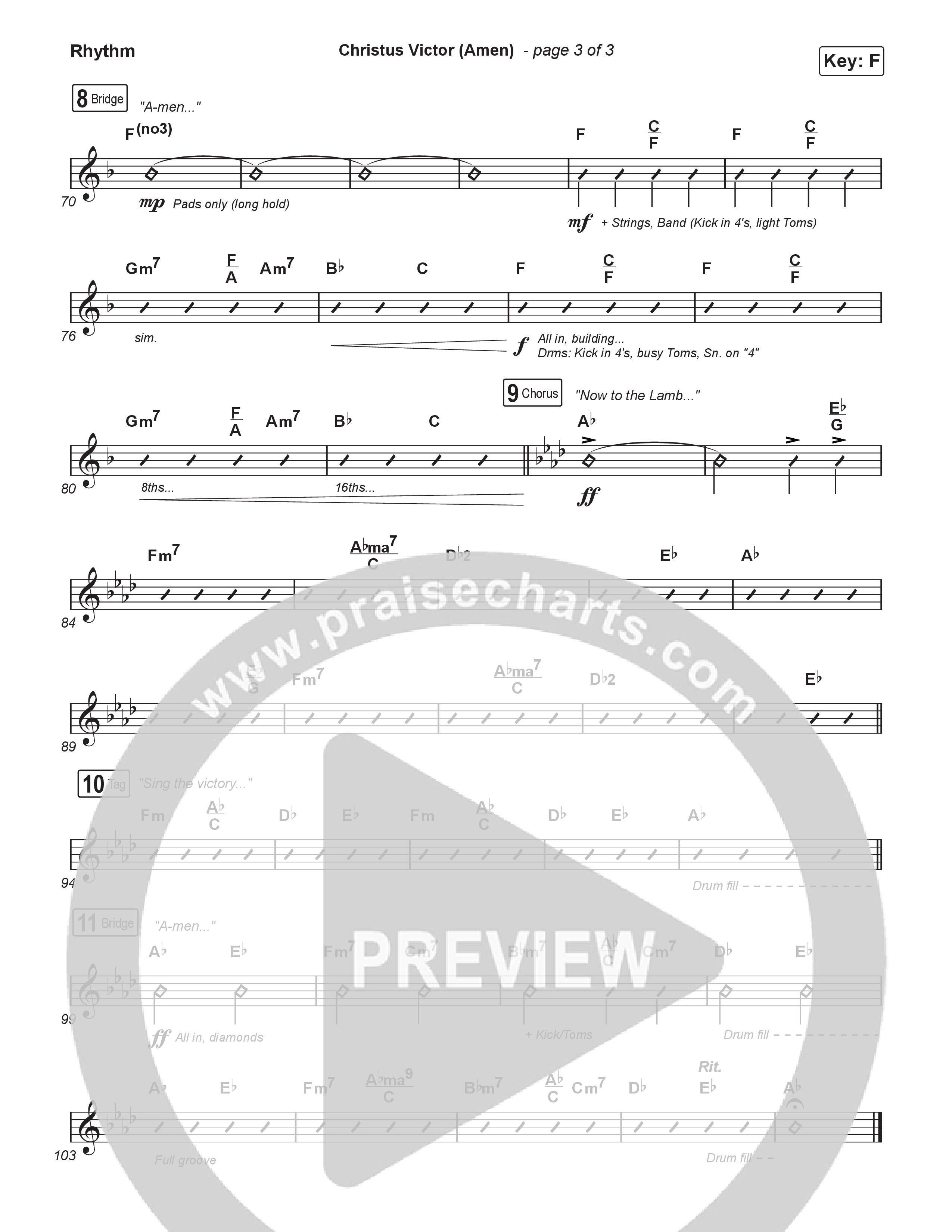 Christus Victor (Amen) (Choral/SATB) Rhythm Pack (Brooke Voland / Travis Cottrell / Arr. Mason Brown)