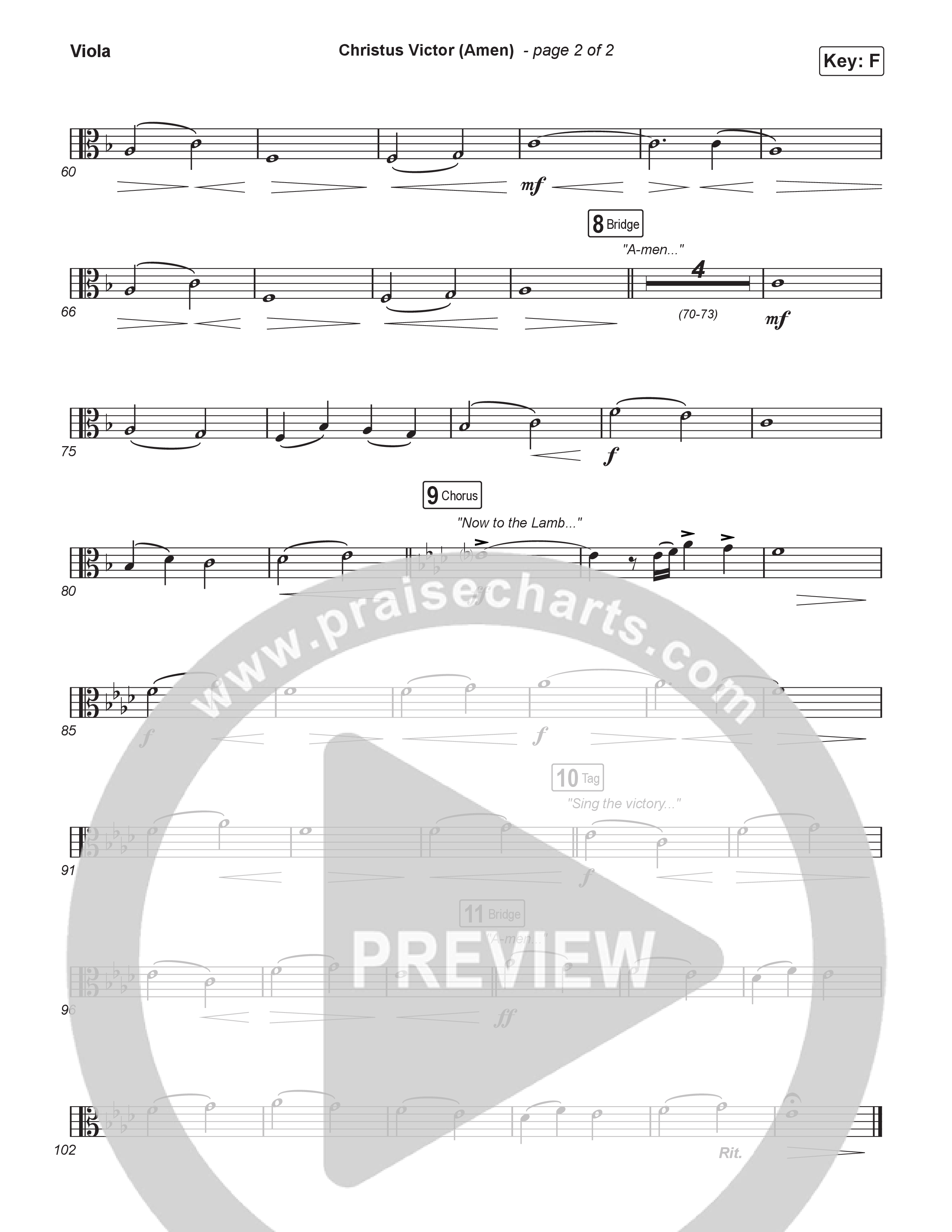 Christus Victor (Amen) (Choral/SATB) Viola (Brooke Voland / Travis Cottrell / Arr. Mason Brown)