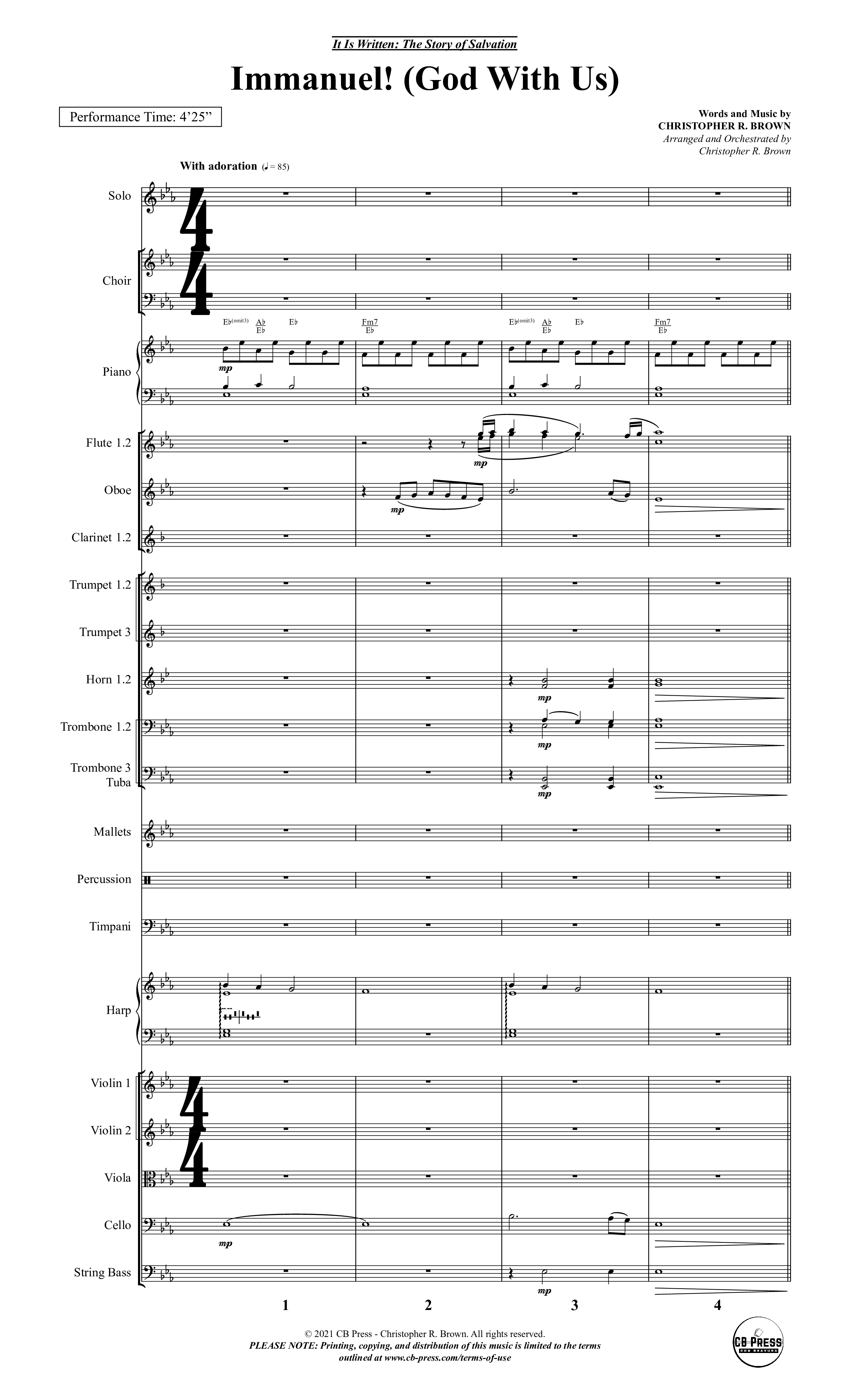 It Is Written (19 Song Choral Collection) Song 11 (Orchestration) (Christopher R. Brown)