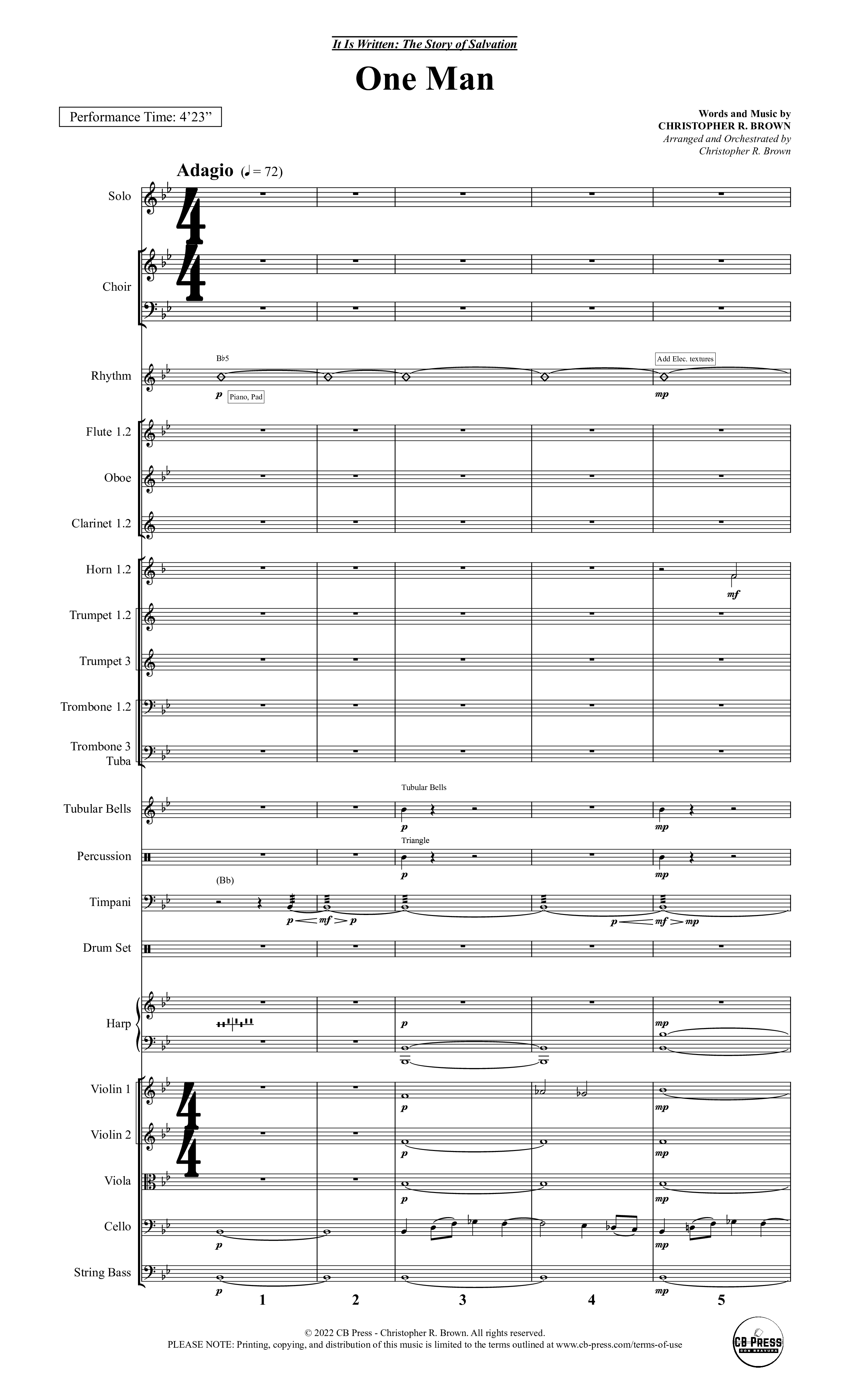 It Is Written (19 Song Choral Collection) Song 14 (Orchestration) (Christopher R. Brown)