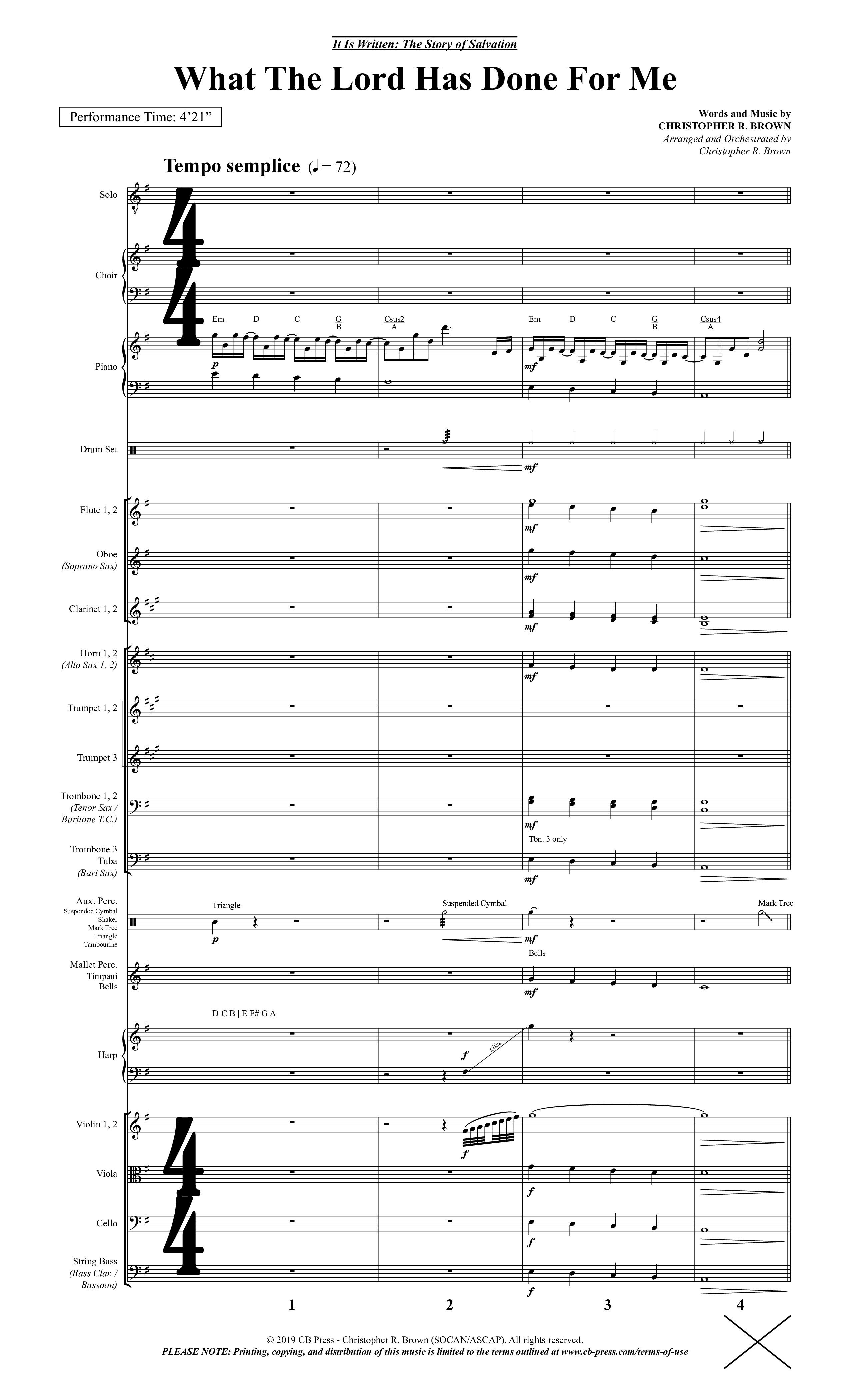 It Is Written (19 Song Choral Collection) Song 17 (Orchestration) (Christopher R. Brown)