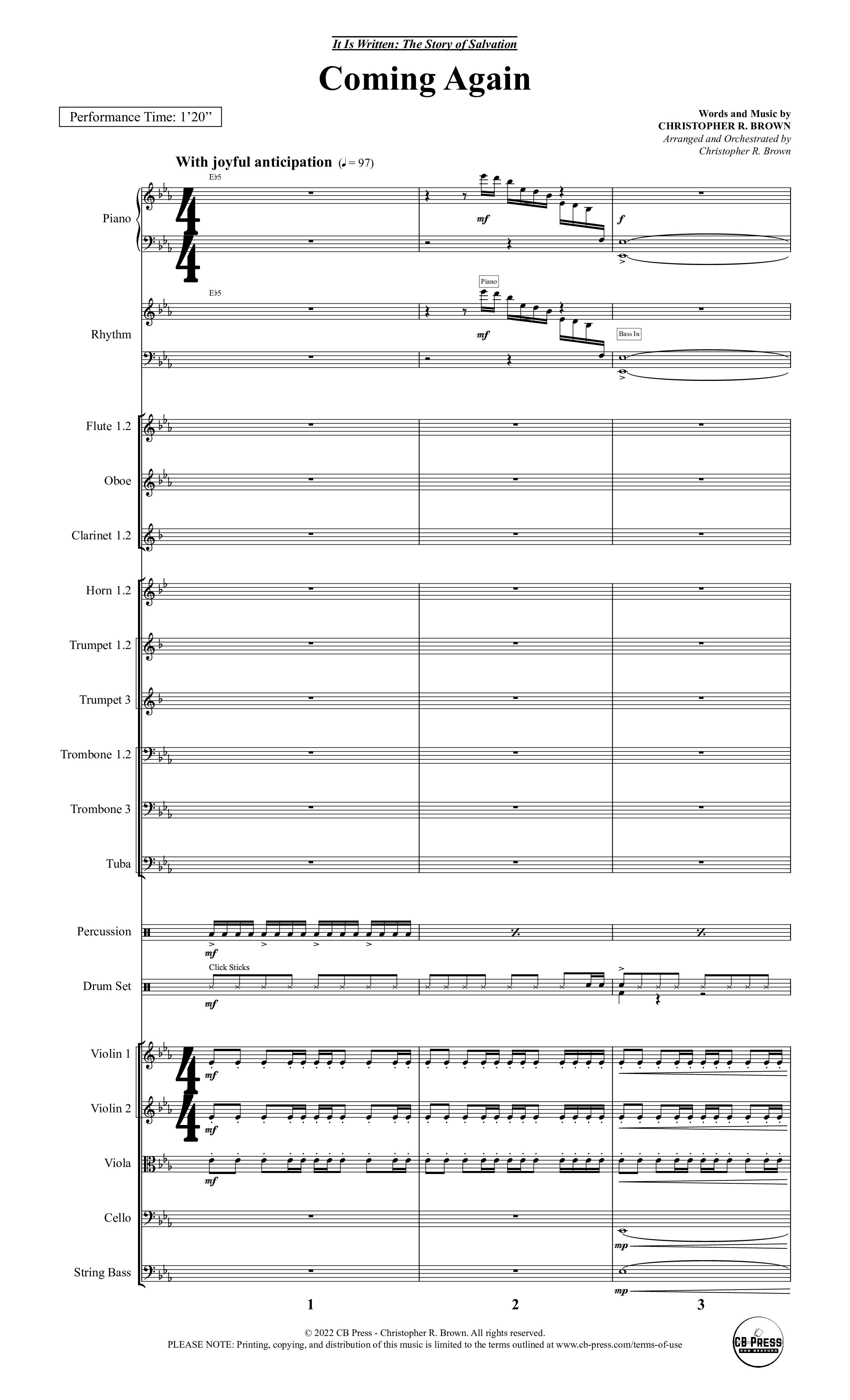 It Is Written (19 Song Choral Collection) Song 18 (Orchestration) (Christopher R. Brown)