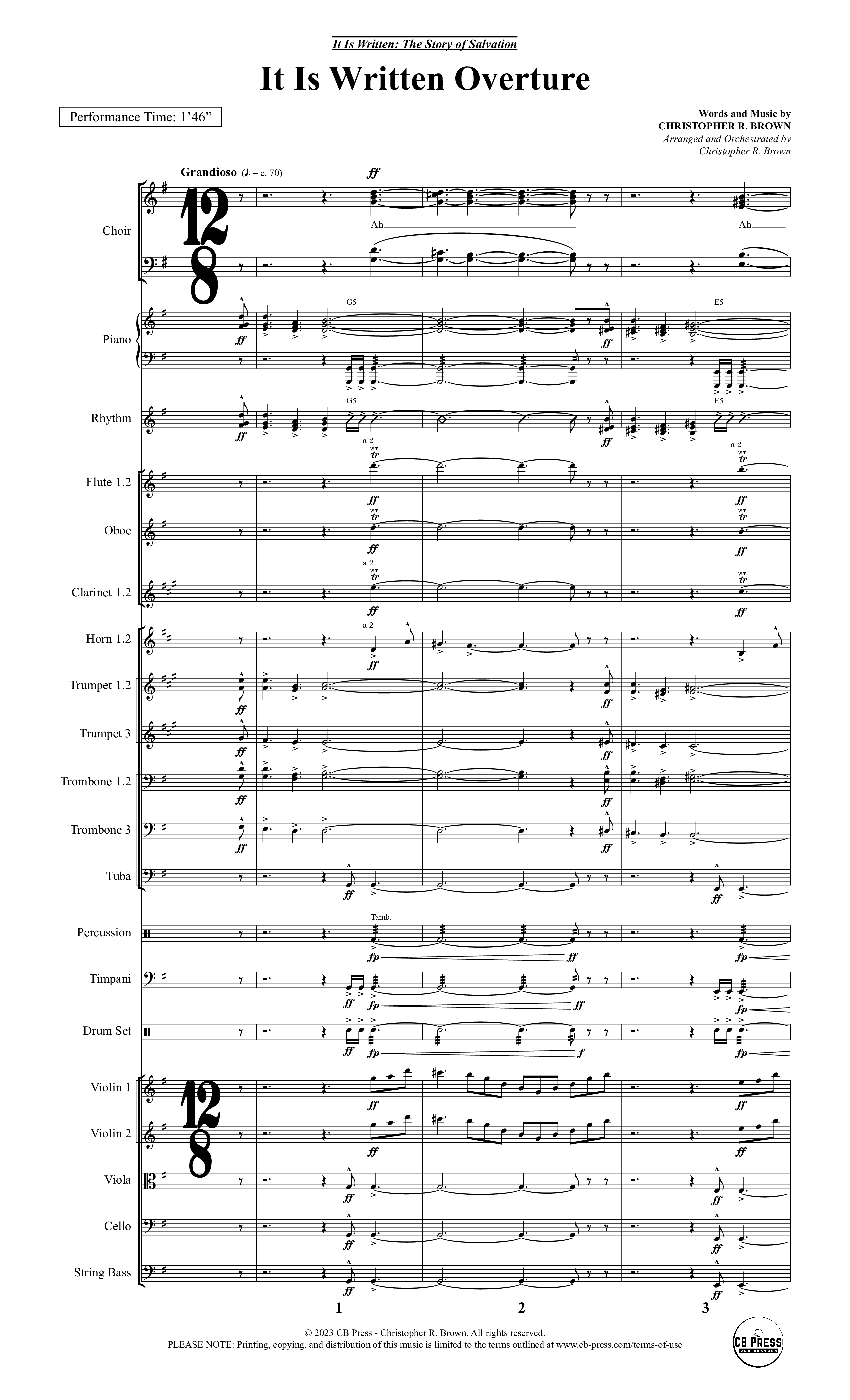 It Is Written (19 Song Choral Collection) Orchestrations (Christopher R. Brown)