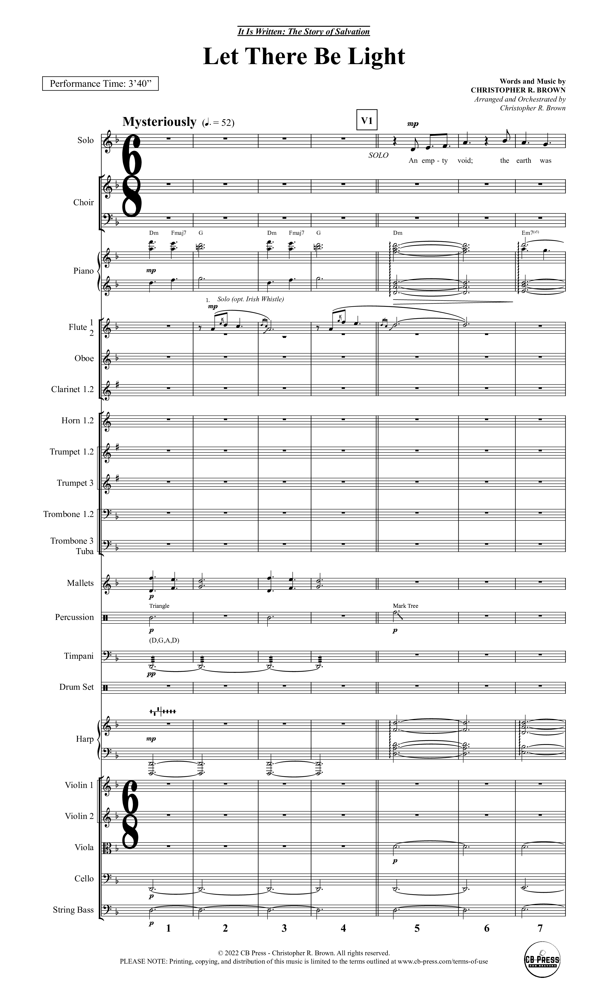 It Is Written (19 Song Choral Collection) Song 2 (Orchestration) (Christopher R. Brown)