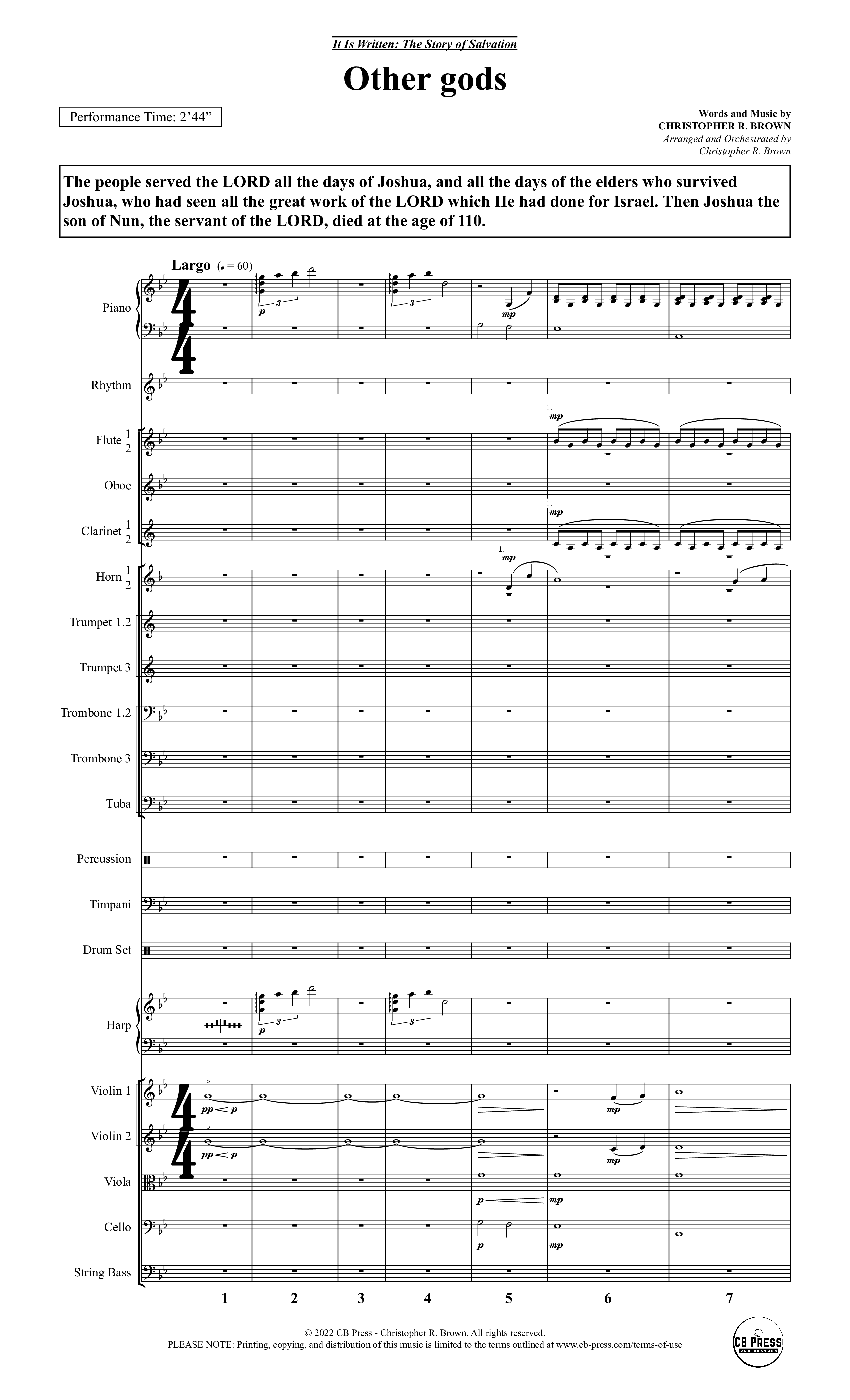 It Is Written (19 Song Choral Collection) Song 7 (Orchestration) (Christopher R. Brown)