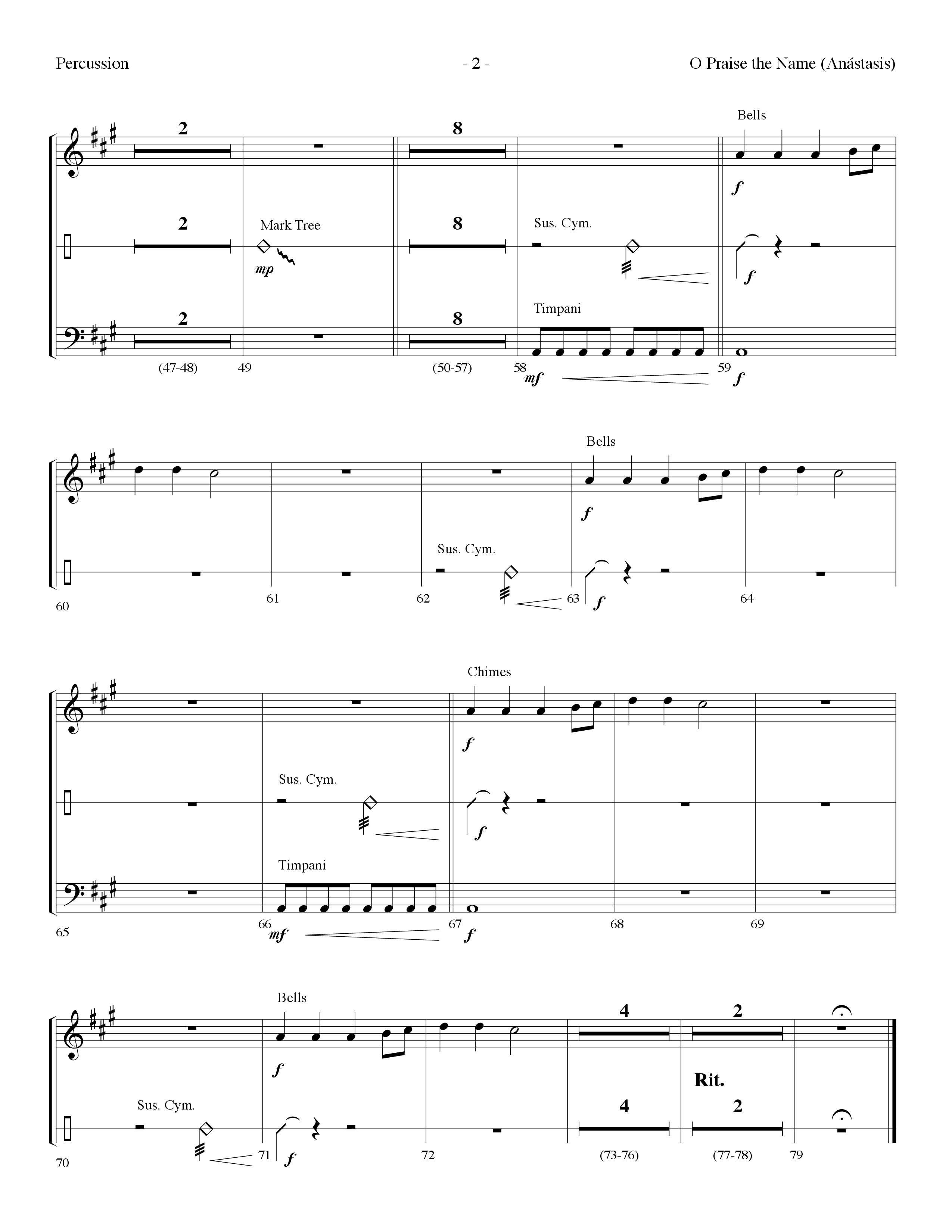 O Praise The Name (Anastasis) (Choral Anthem SATB) Percussion (Lifeway Choral / Arr. Dennis Allen)