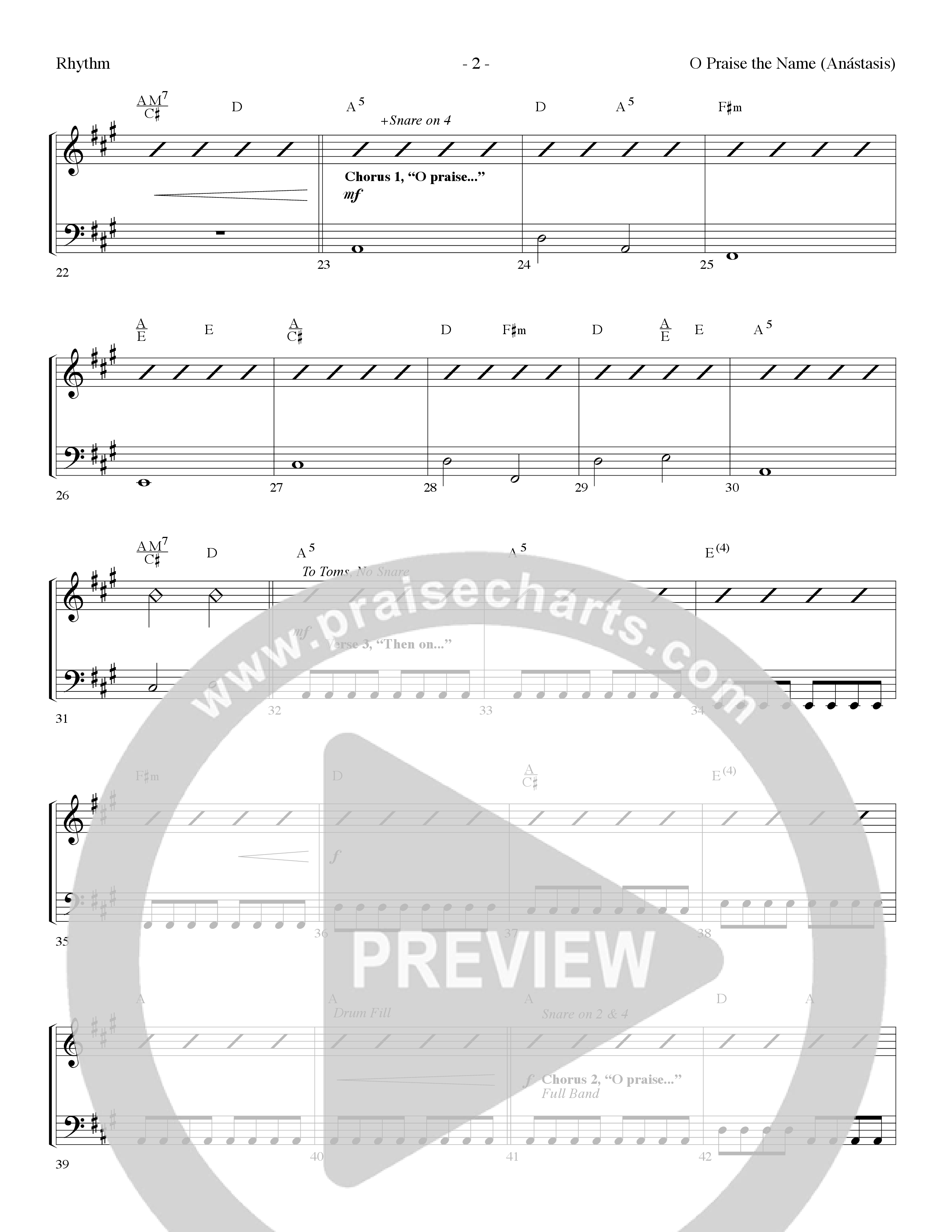 O Praise The Name (Anastasis) (Choral Anthem SATB) Lead Melody & Rhythm (Lifeway Choral / Arr. Dennis Allen)