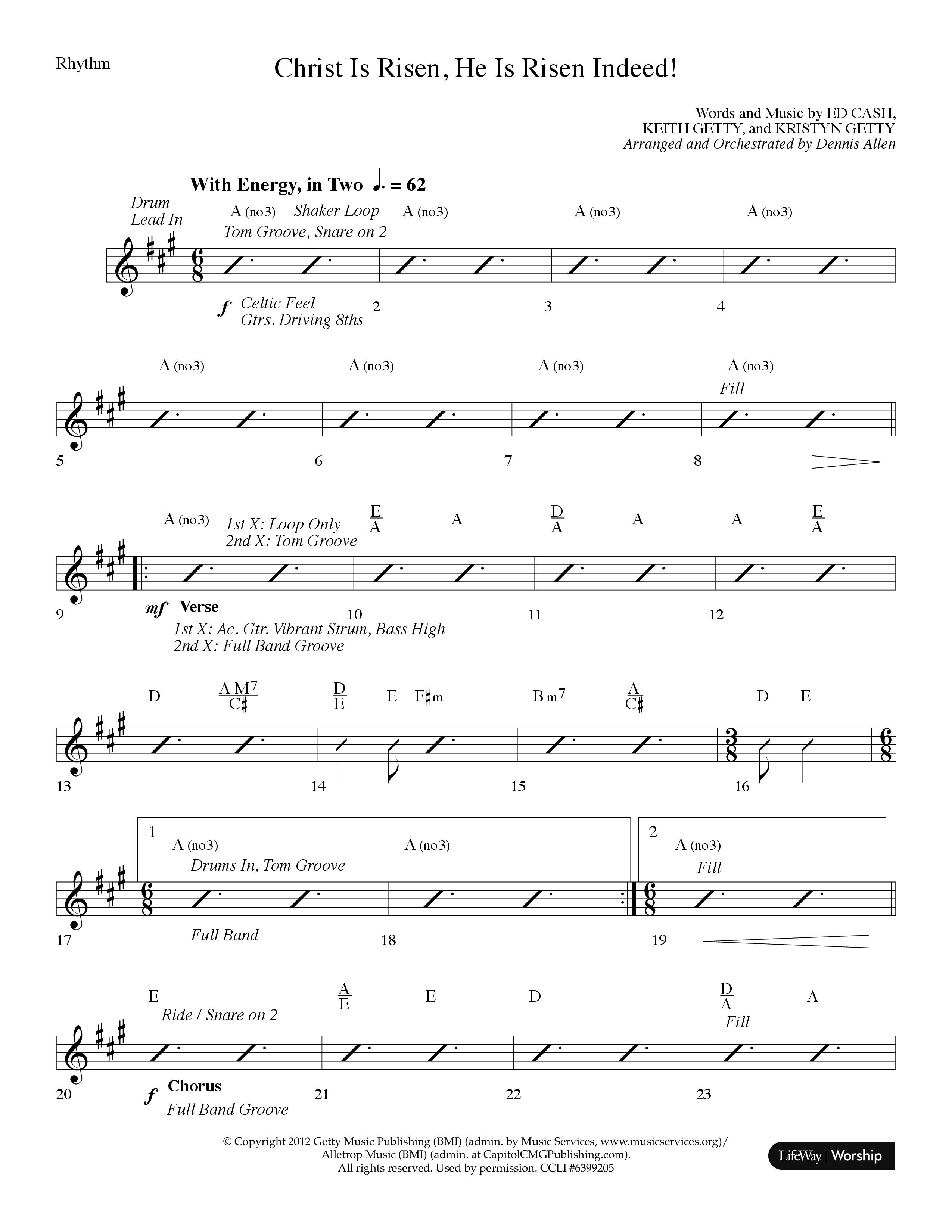Christ Is Risen He Is Risen Indeed (Choral Anthem SATB) Lead Melody & Rhythm (Lifeway Choral / Arr. Dennis Allen)