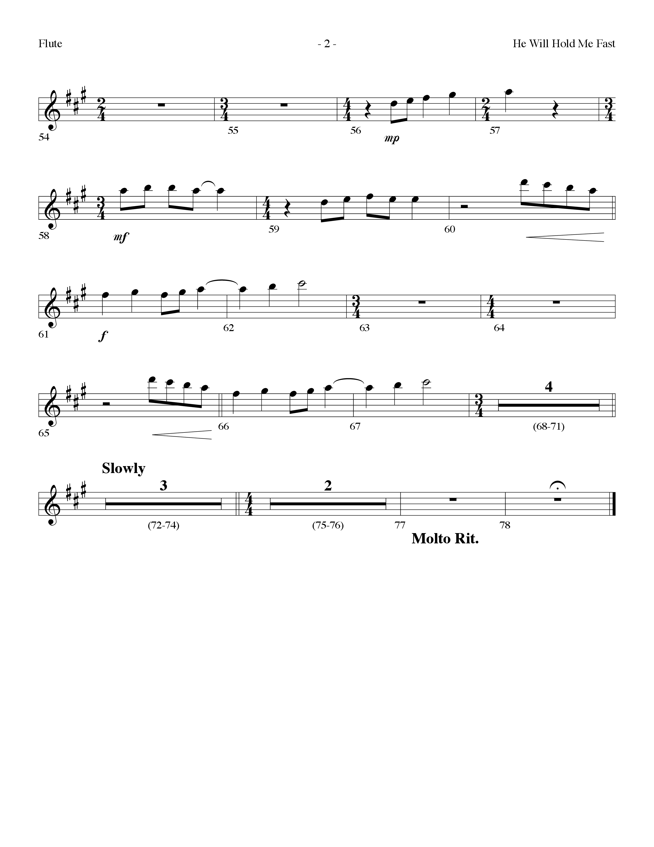 He Will Hold Me Fast (Choral Anthem SATB) Flute (Lifeway Choral / Arr. Dennis Allen)