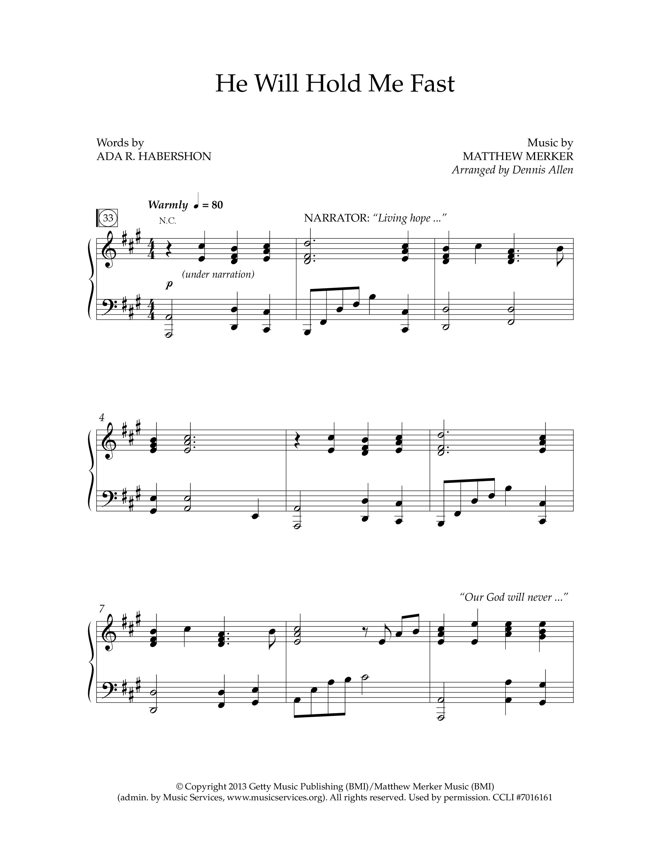 He Will Hold Me Fast (Choral Anthem SATB) Anthem (SATB/Piano) (Lifeway Choral / Arr. Dennis Allen)