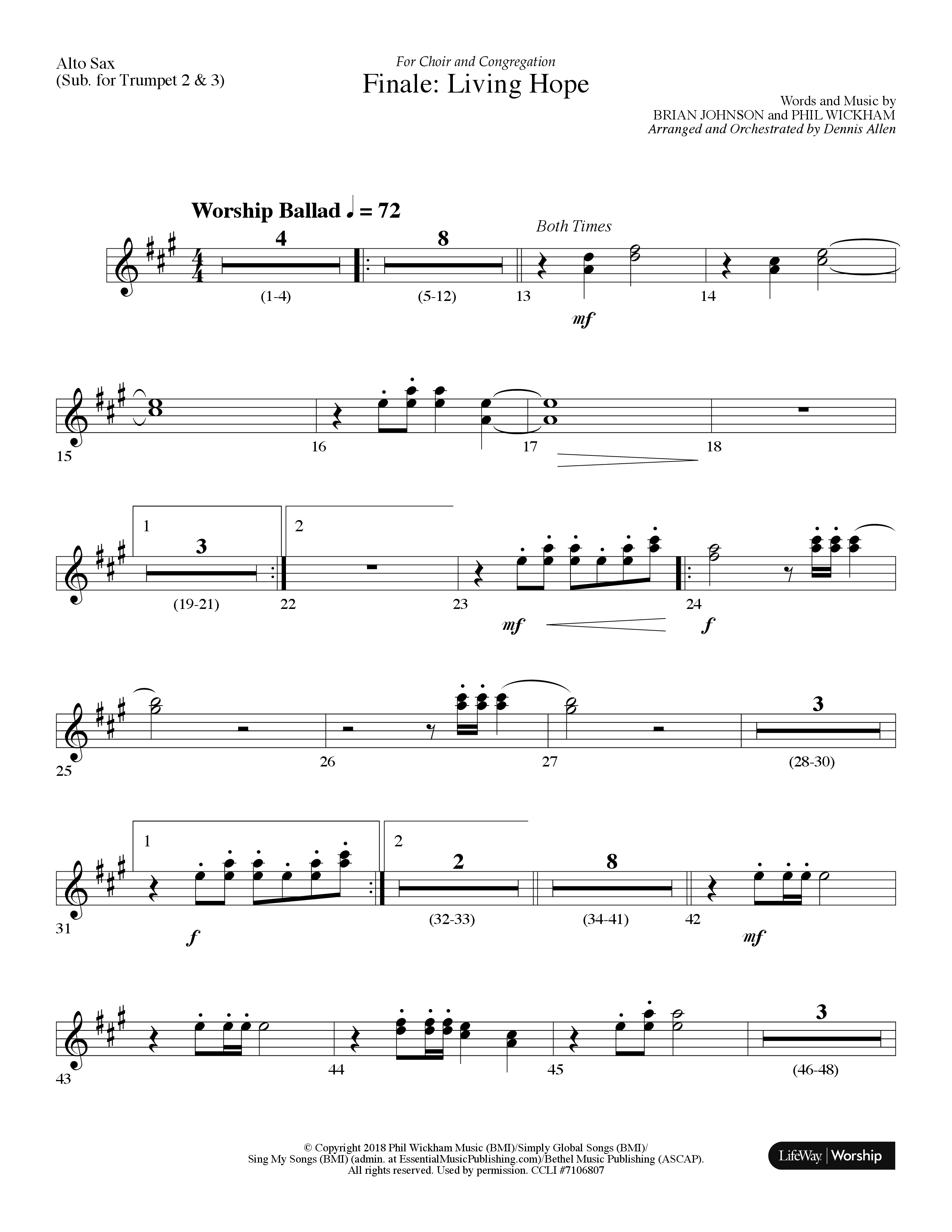 Finale: Living Hope Alto Sax (Lifeway Choral / Arr. Dennis Allen)