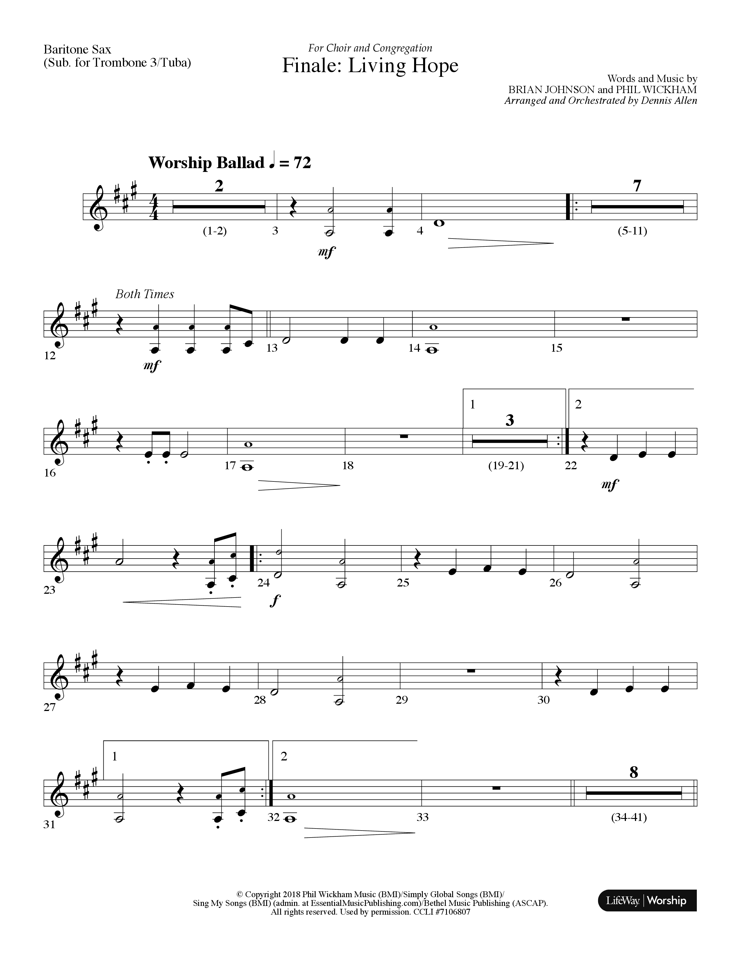 Finale: Living Hope Bari Sax (Lifeway Choral / Arr. Dennis Allen)