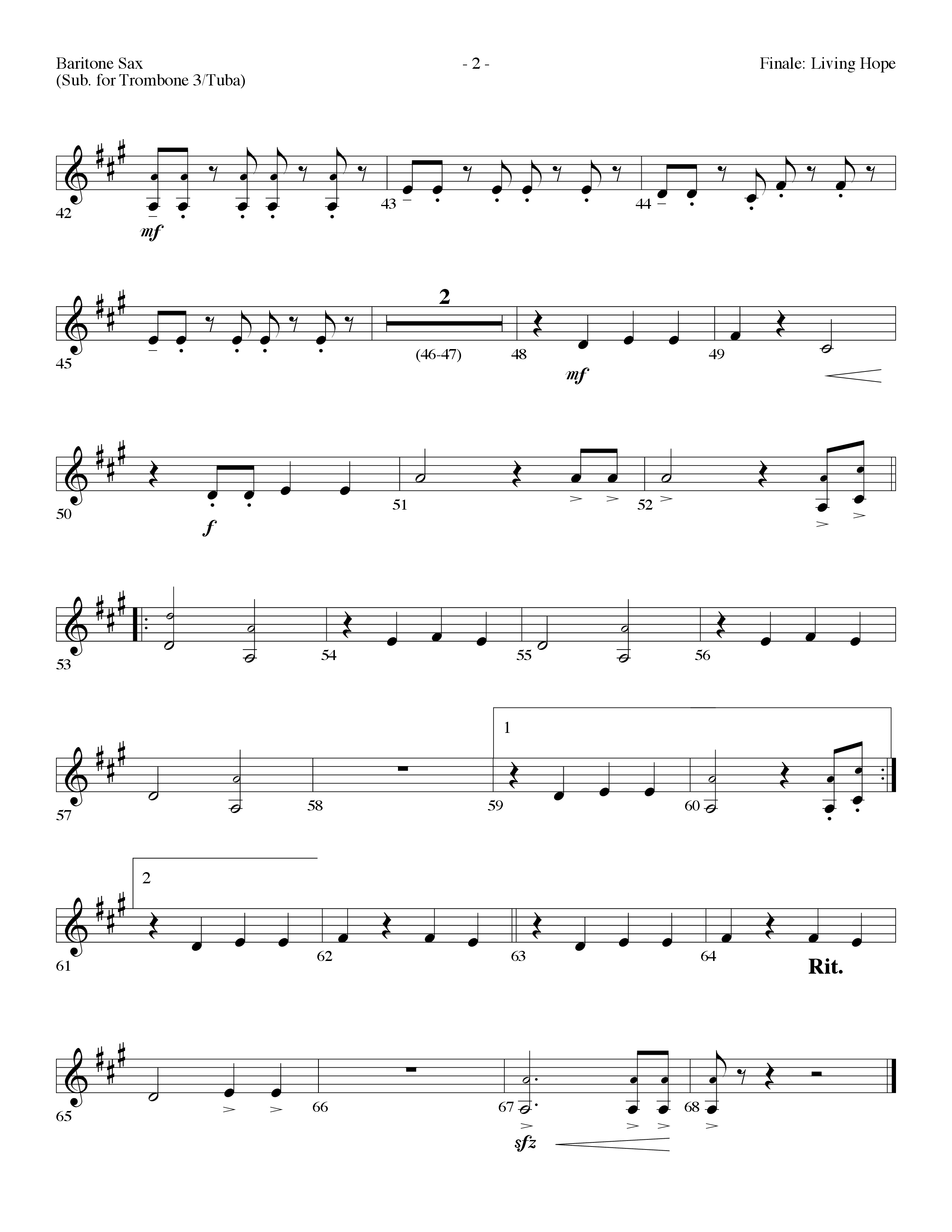 Finale: Living Hope Bari Sax (Lifeway Choral / Arr. Dennis Allen)