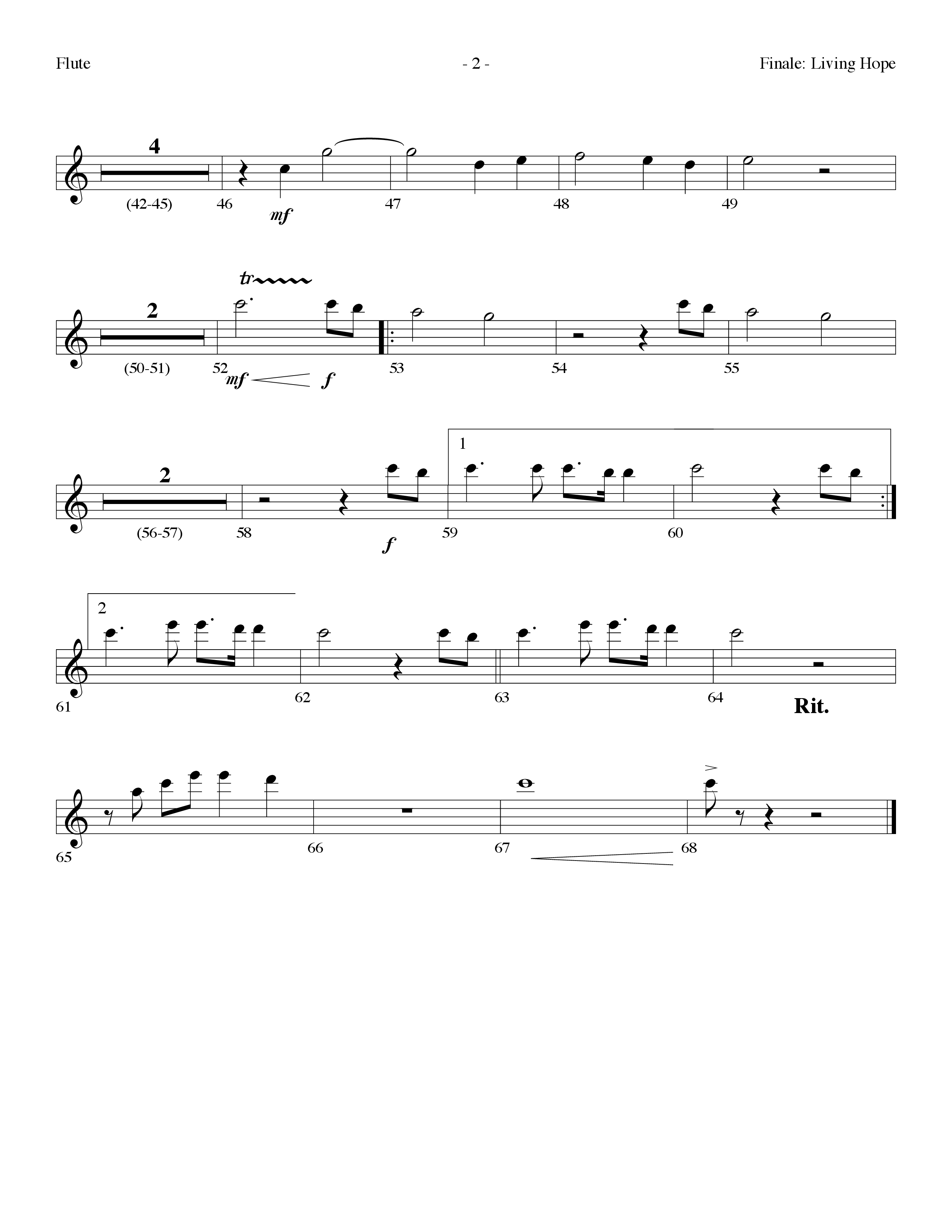 Finale: Living Hope Flute (Lifeway Choral / Arr. Dennis Allen)