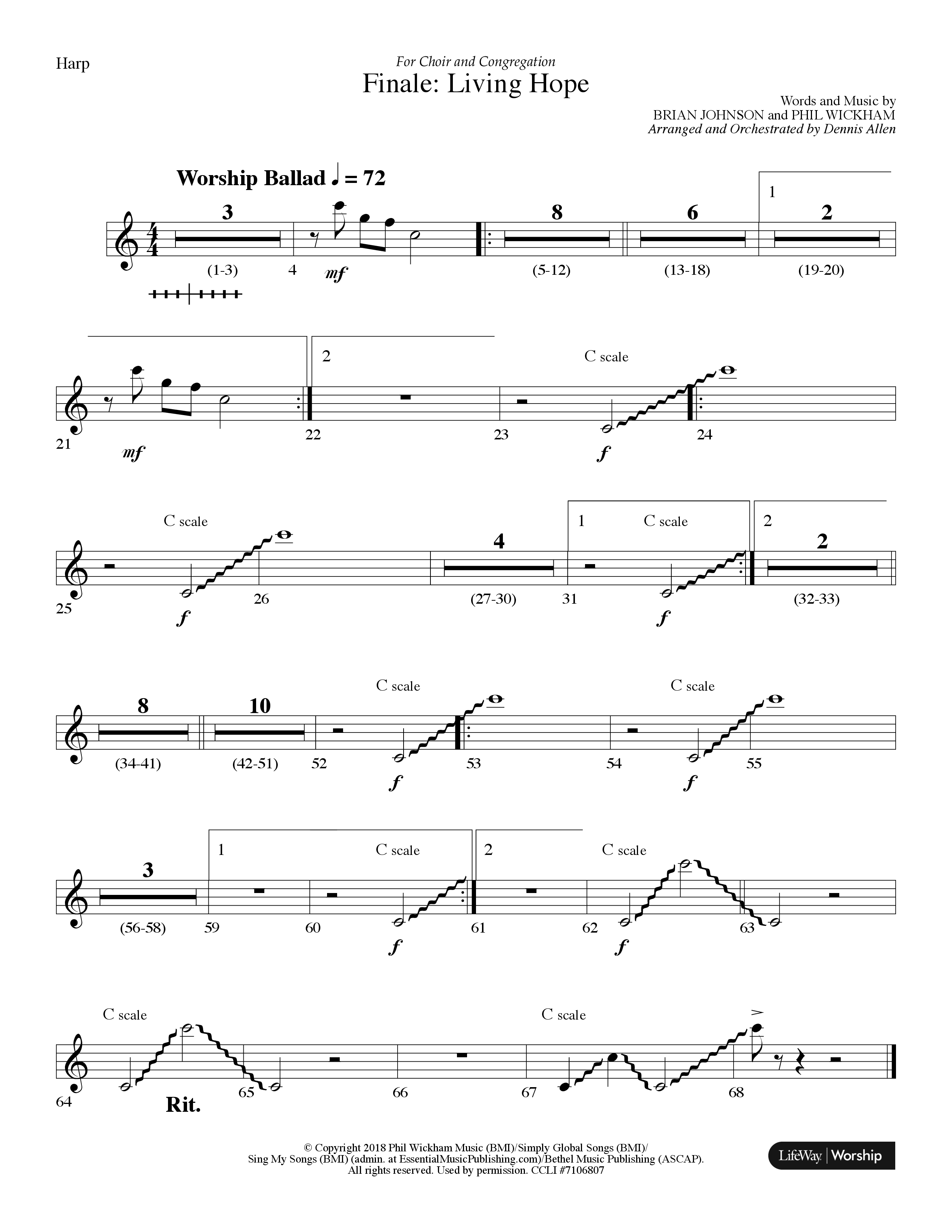 Finale: Living Hope Harp (Lifeway Choral / Arr. Dennis Allen)