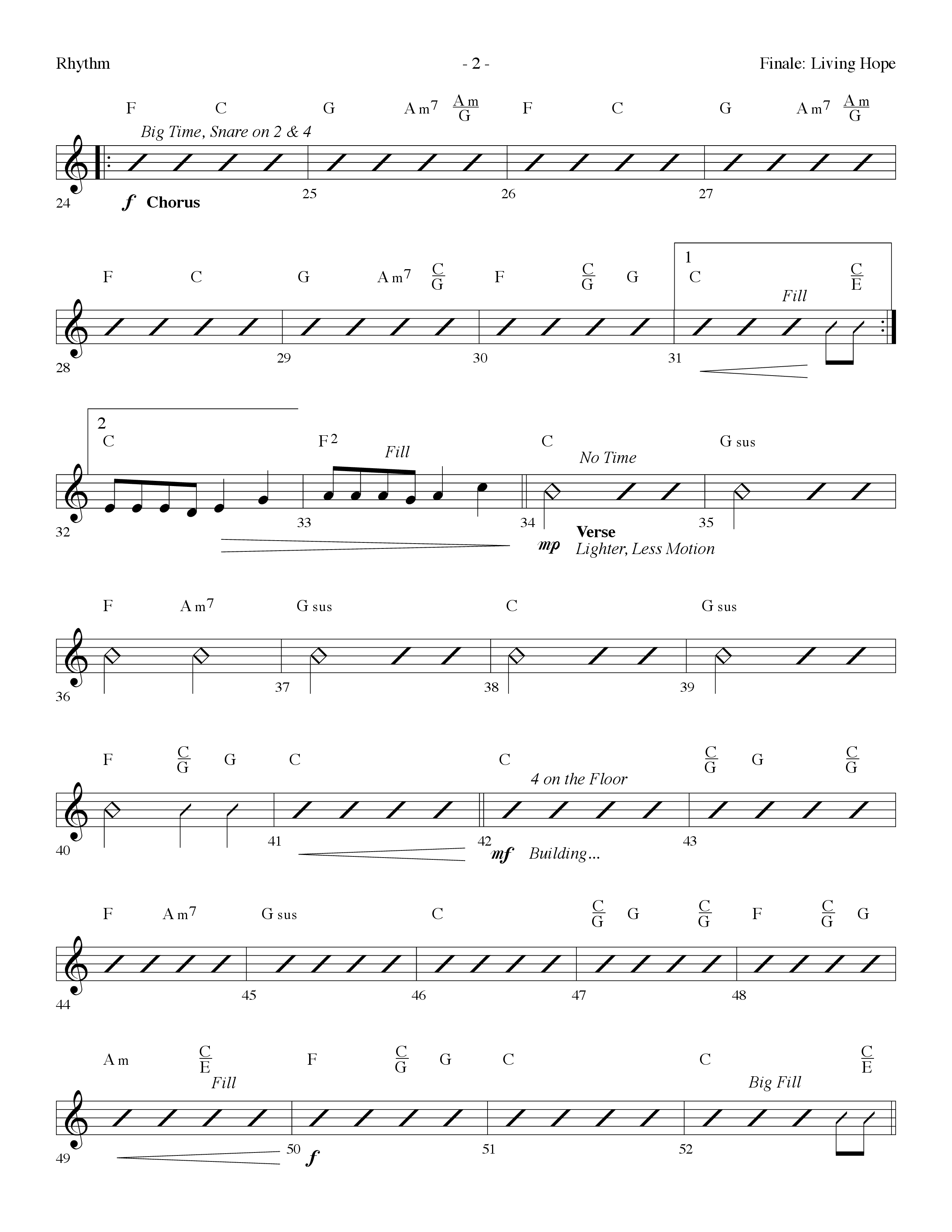 Finale: Living Hope Rhythm Chart (Lifeway Choral / Arr. Dennis Allen)