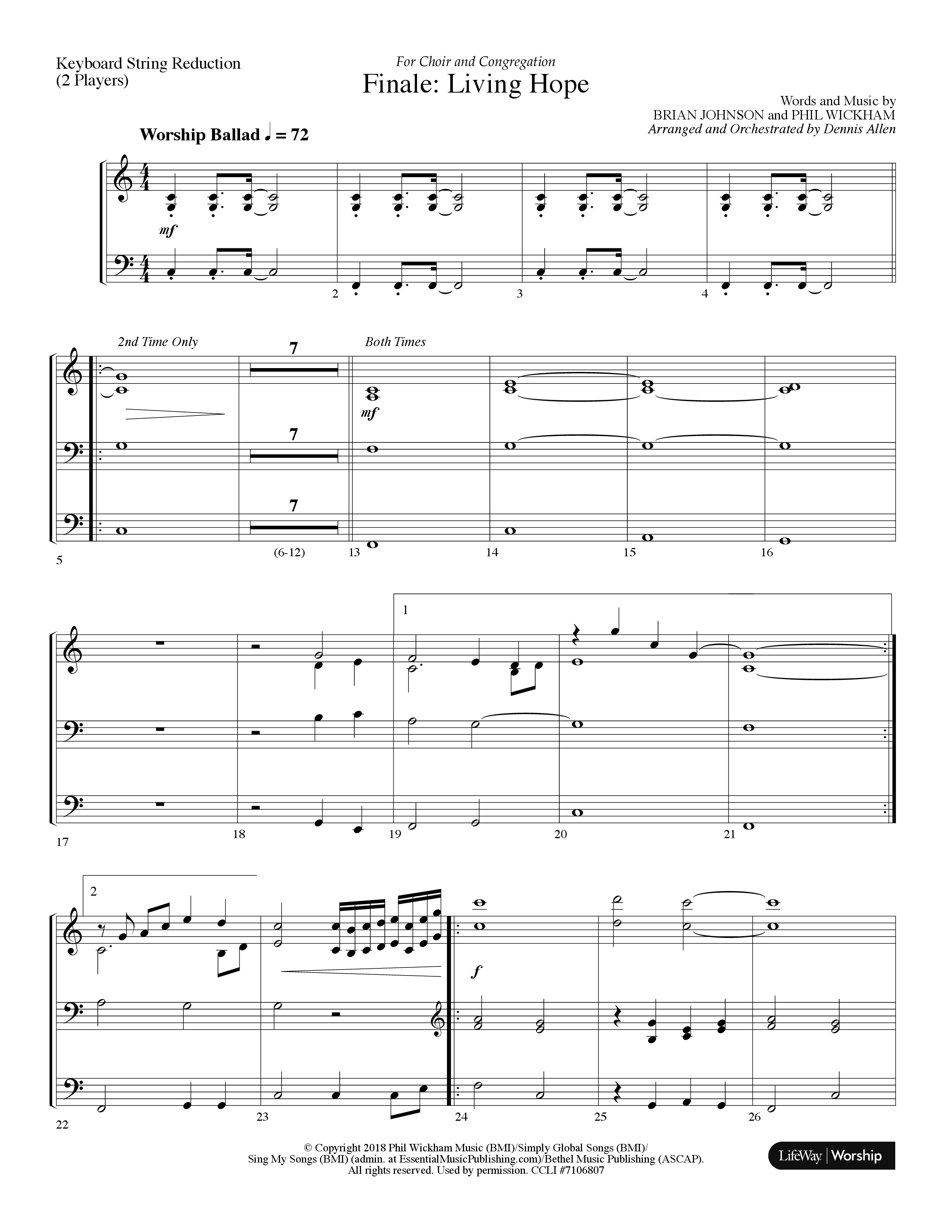 Finale: Living Hope String Reduction (Lifeway Choral / Arr. Dennis Allen)