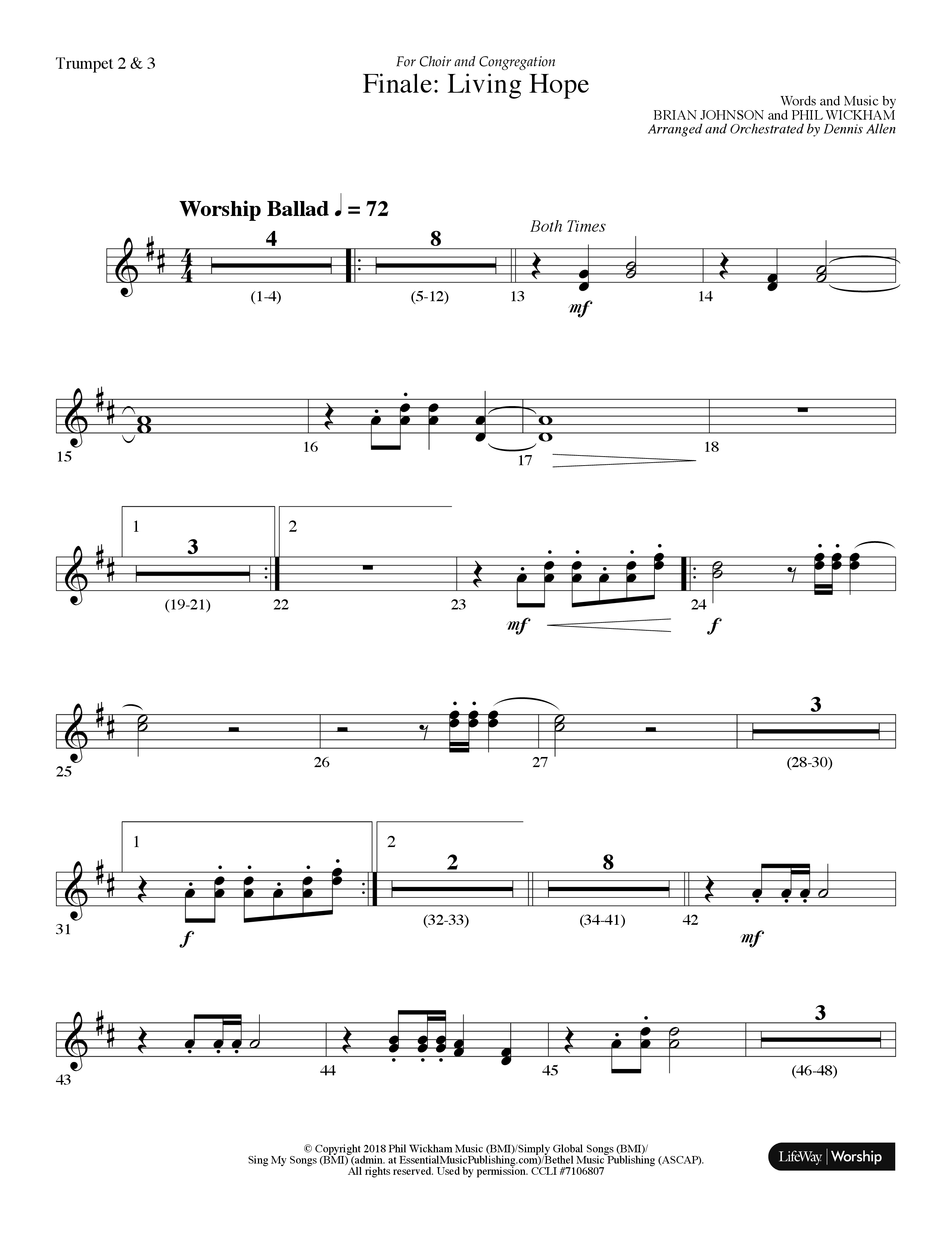 Finale: Living Hope Trumpet 2/3 (Lifeway Choral / Arr. Dennis Allen)