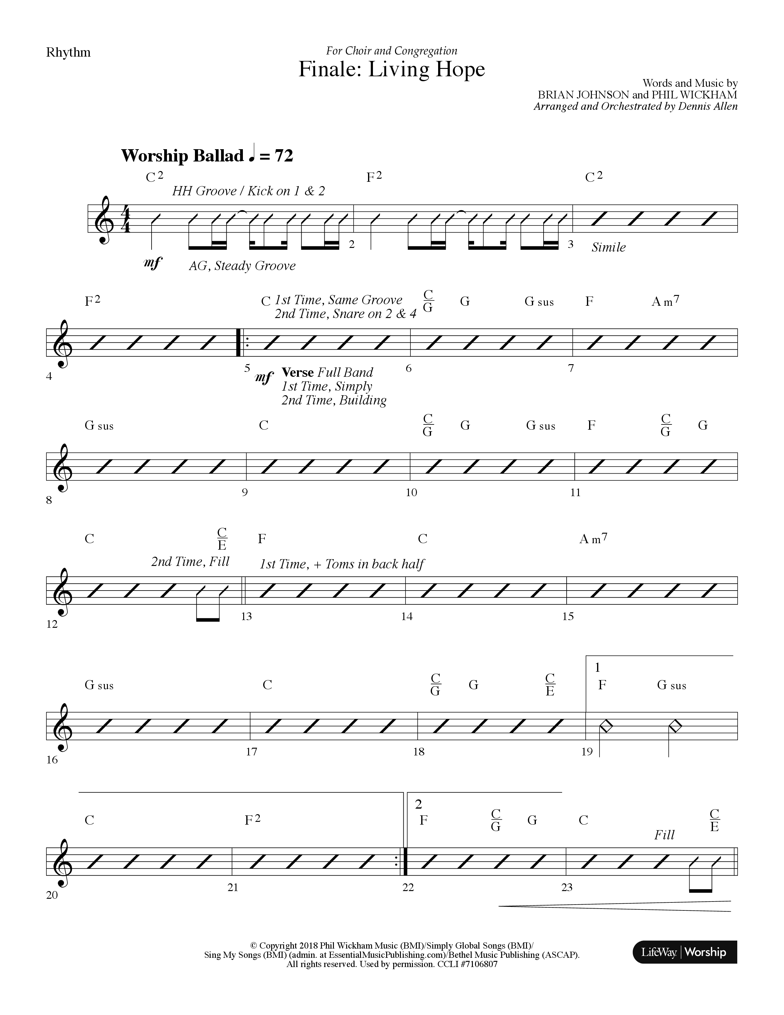 Finale: Living Hope Lead Melody & Rhythm (Lifeway Choral / Arr. Dennis Allen)