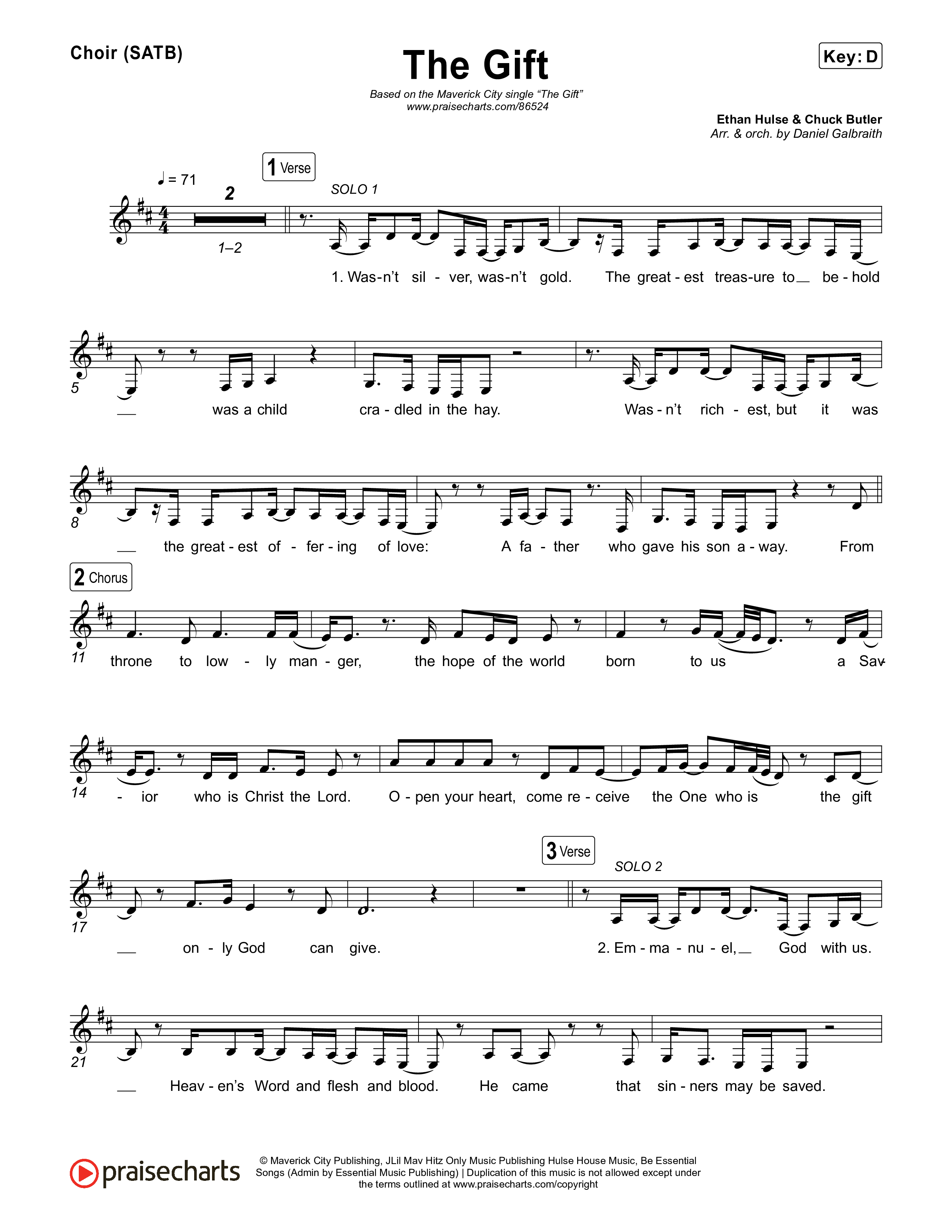 The Gift Choir Sheet (SATB) (Maverick City Music / Naomi Raine / Nick Day)