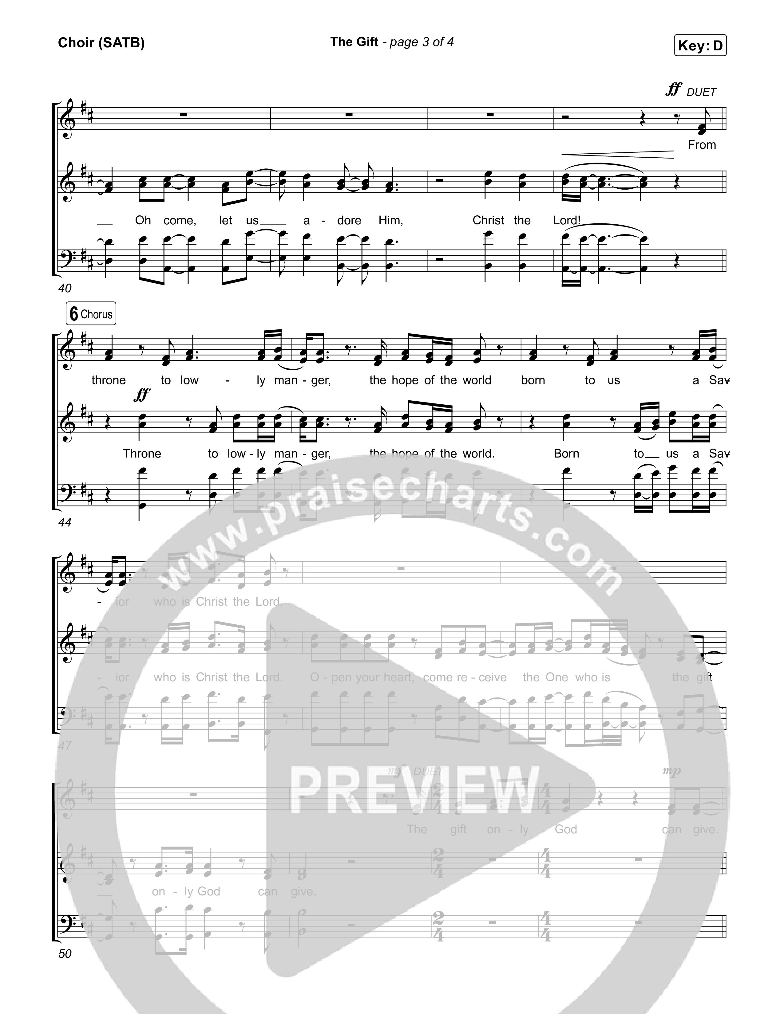 The Gift Choir Sheet (SATB) (Maverick City Music / Naomi Raine / Nick Day)