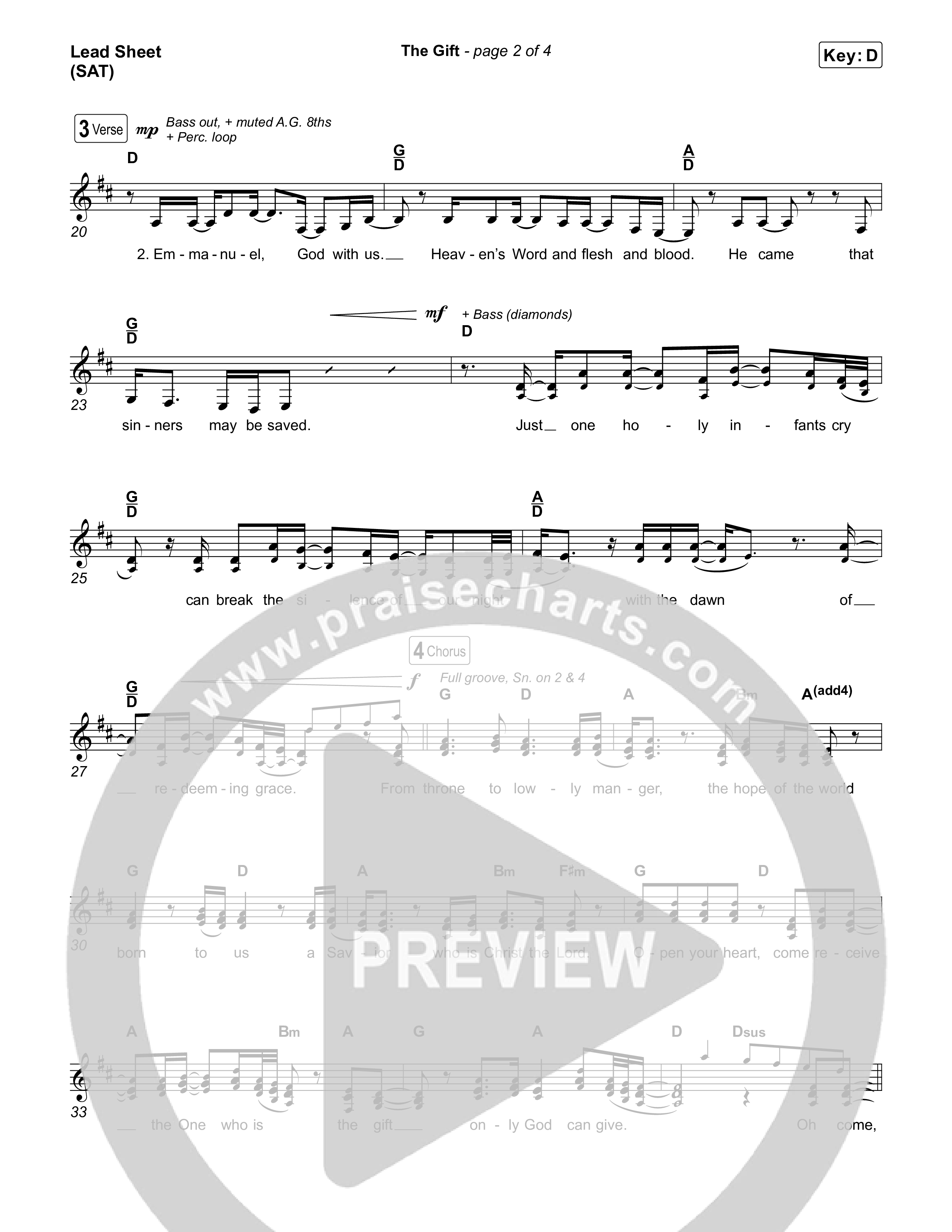 The Gift Lead Sheet (SAT) (Maverick City Music / Naomi Raine / Nick Day)