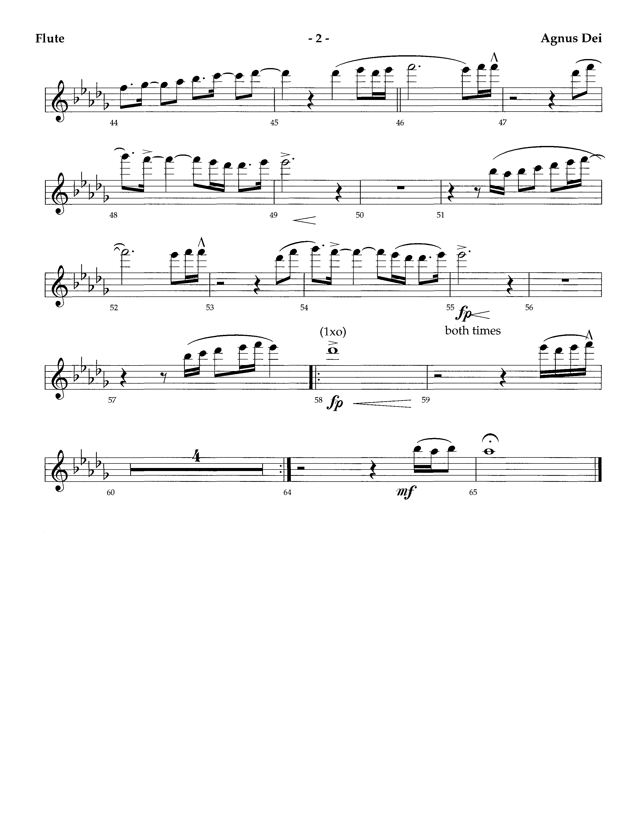 Agnus Dei (Instrumental) Flute (Lifeway Worship / Arr. Richard Kingsmore)