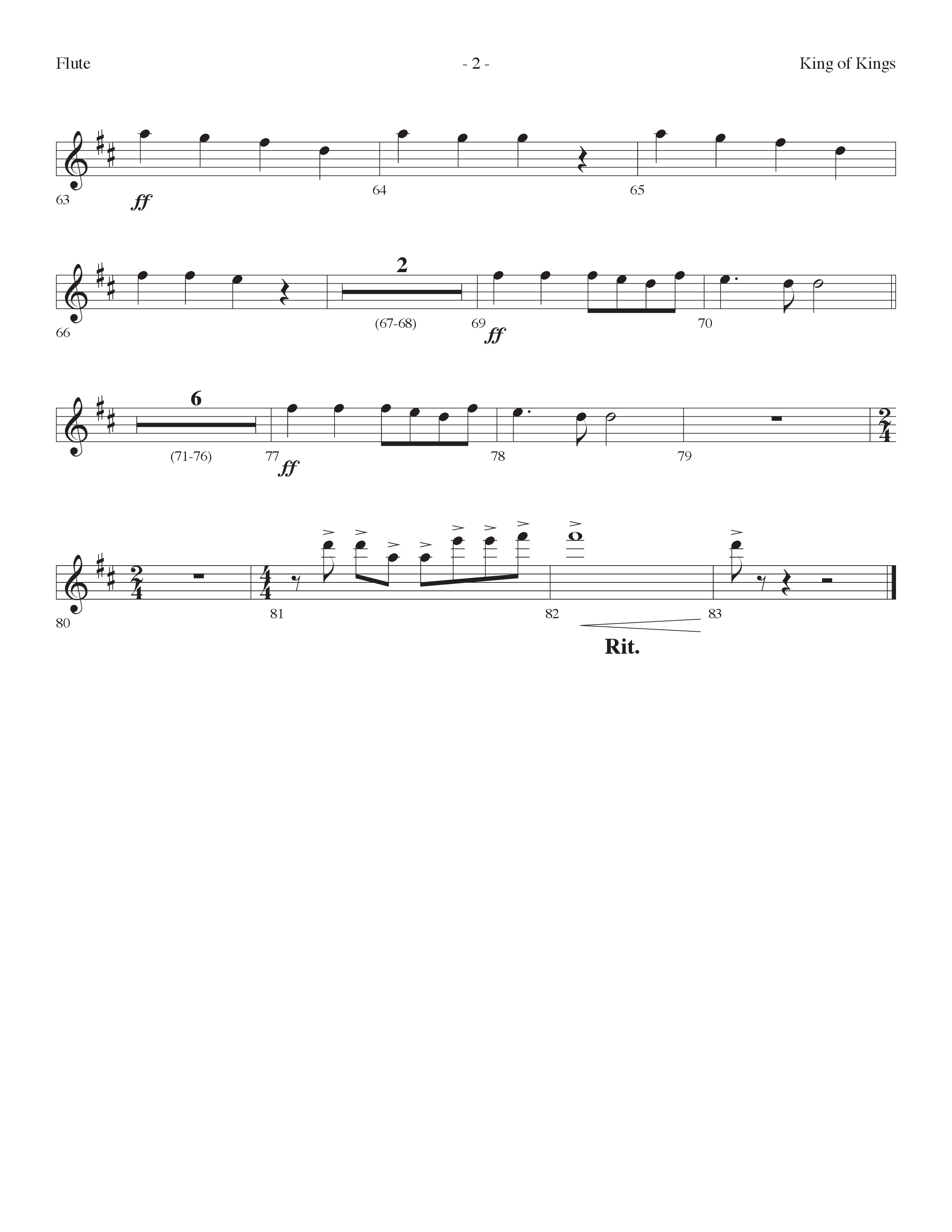 King Of Kings (Choral Anthem SATB) Flute (Lifeway Choral / Arr. Dennis Allen)