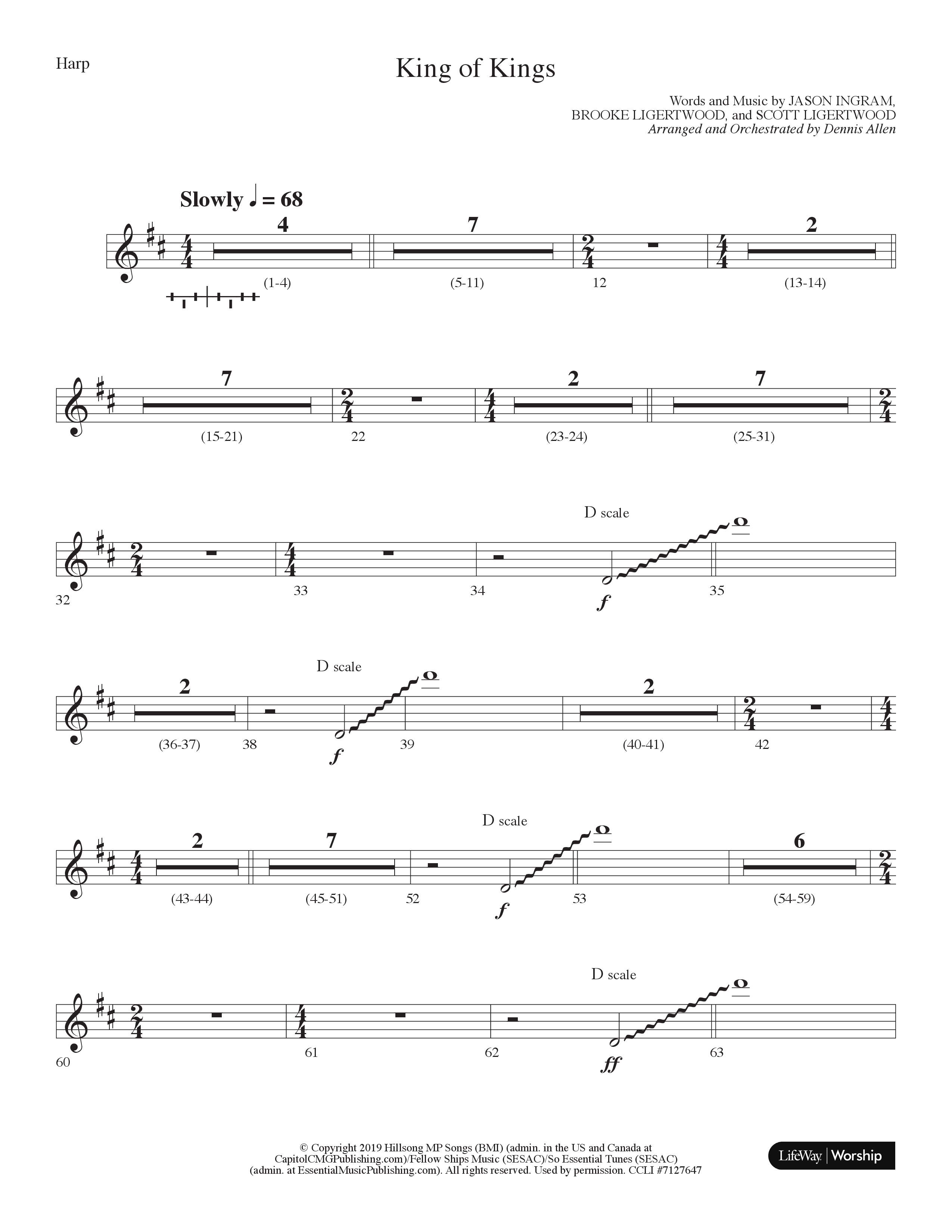 King Of Kings (Choral Anthem SATB) Harp (Lifeway Choral / Arr. Dennis Allen)