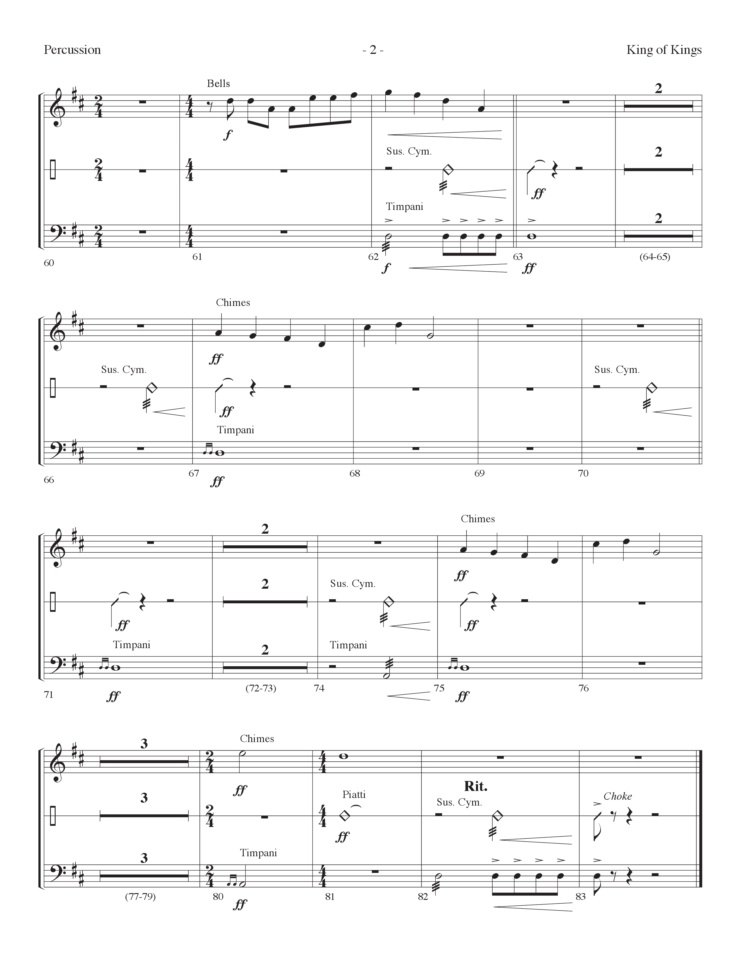 King Of Kings (Choral Anthem SATB) Percussion (Lifeway Choral / Arr. Dennis Allen)
